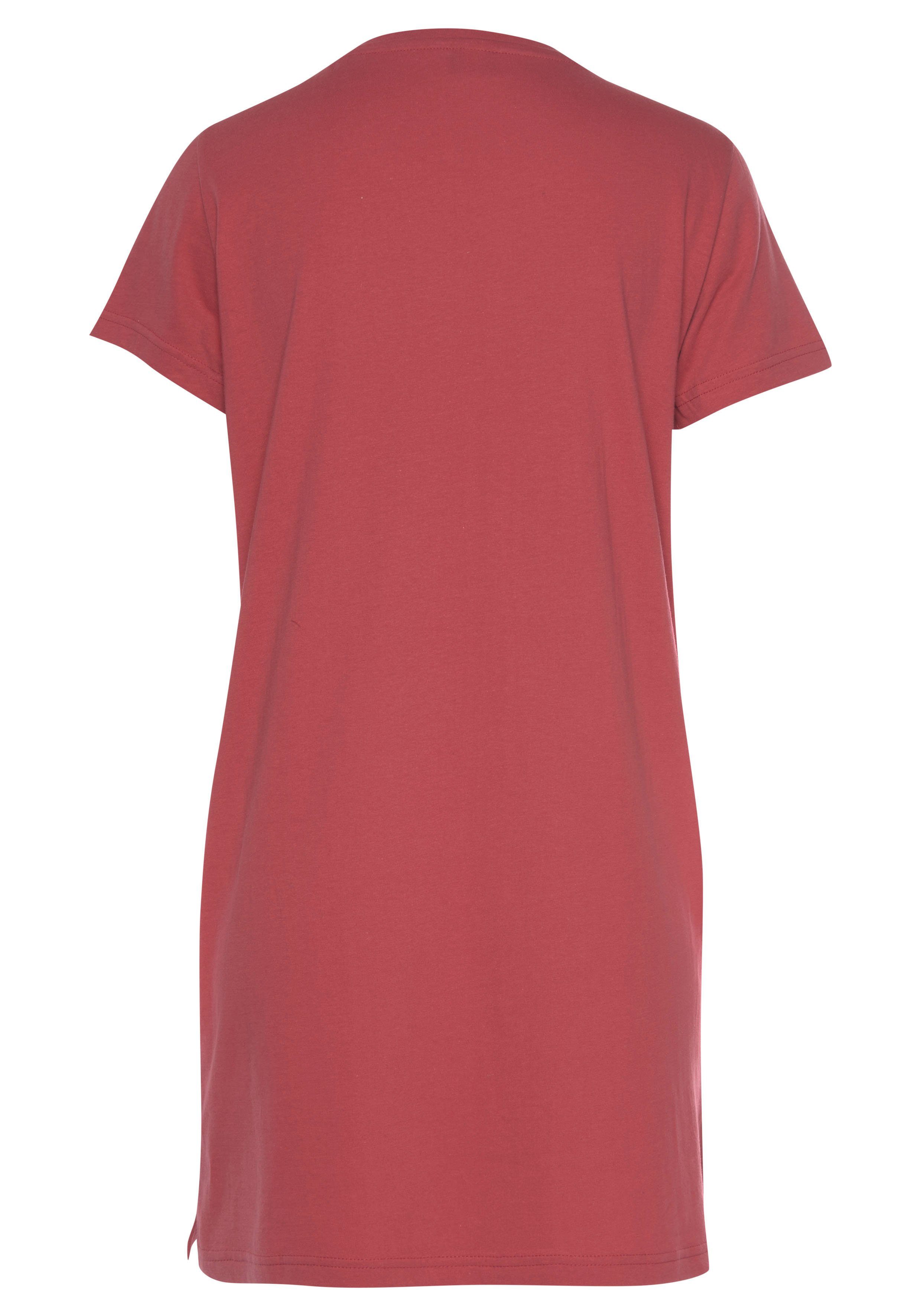 Vivance Dreams Big-shirt met frontprint nachthemden maat 32/34 rood