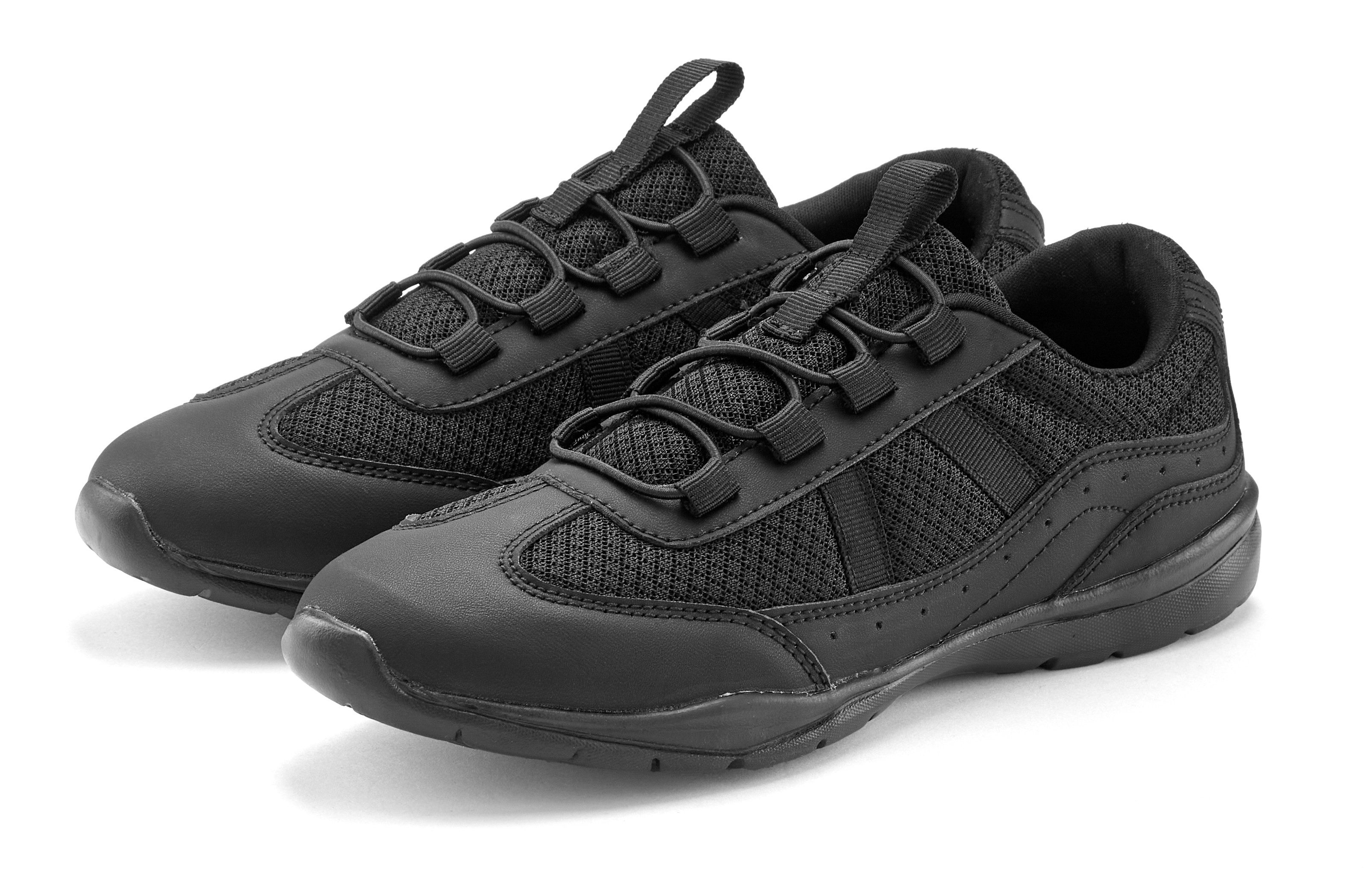 Lascana Sneakers Slip-On vrijetijdsschoen, lage schoen met elastische veters VEGAN