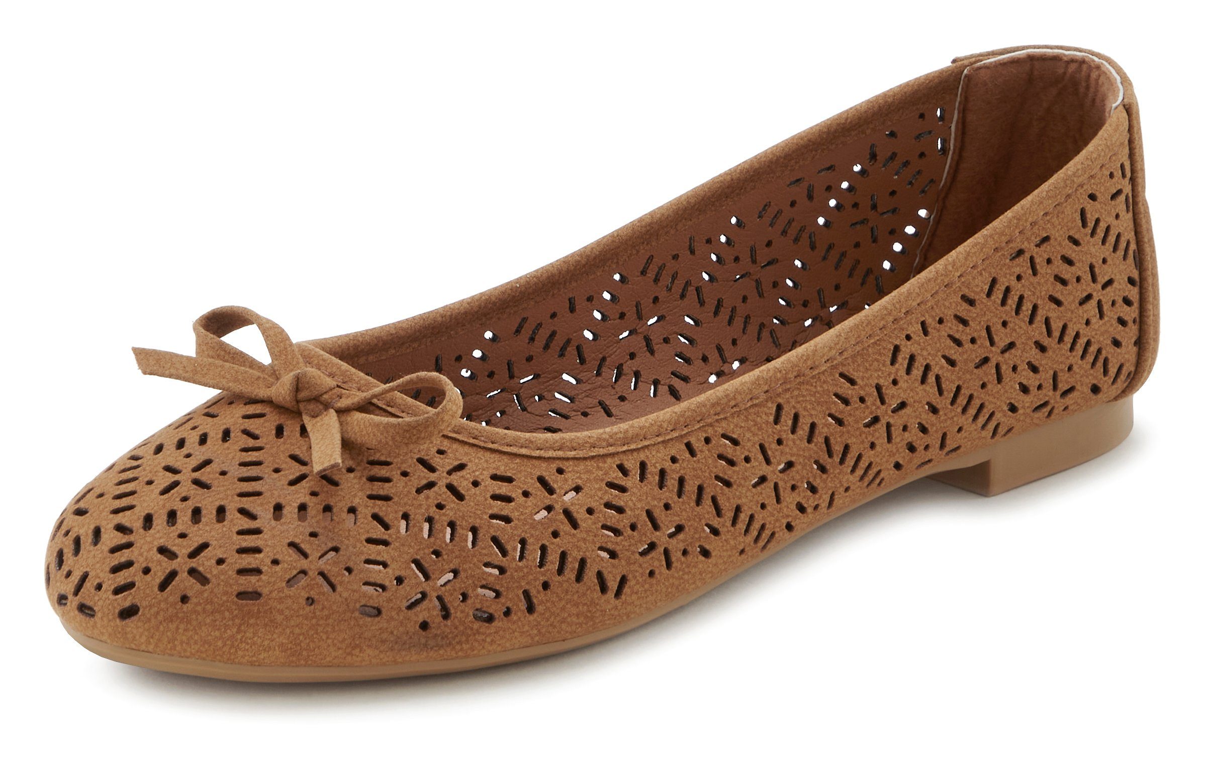 Lascana Ballerina's Vrijetijdsschoen, slipper, lage schoen met kleine cut-outs VEGAN