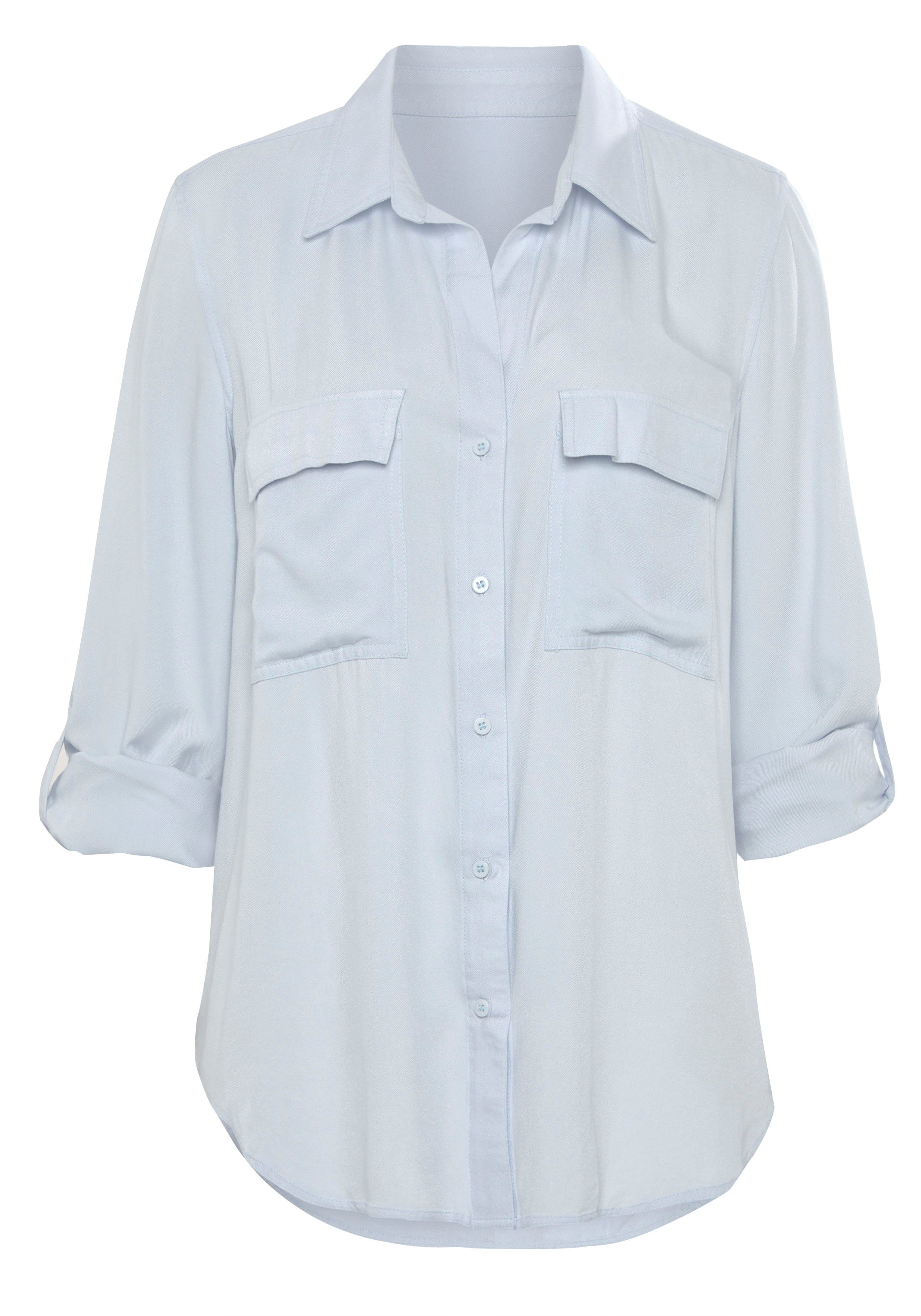Vivance Overhemdblouse van zachte lyocellkwaliteit, luchtige damesblouse, casual-chic