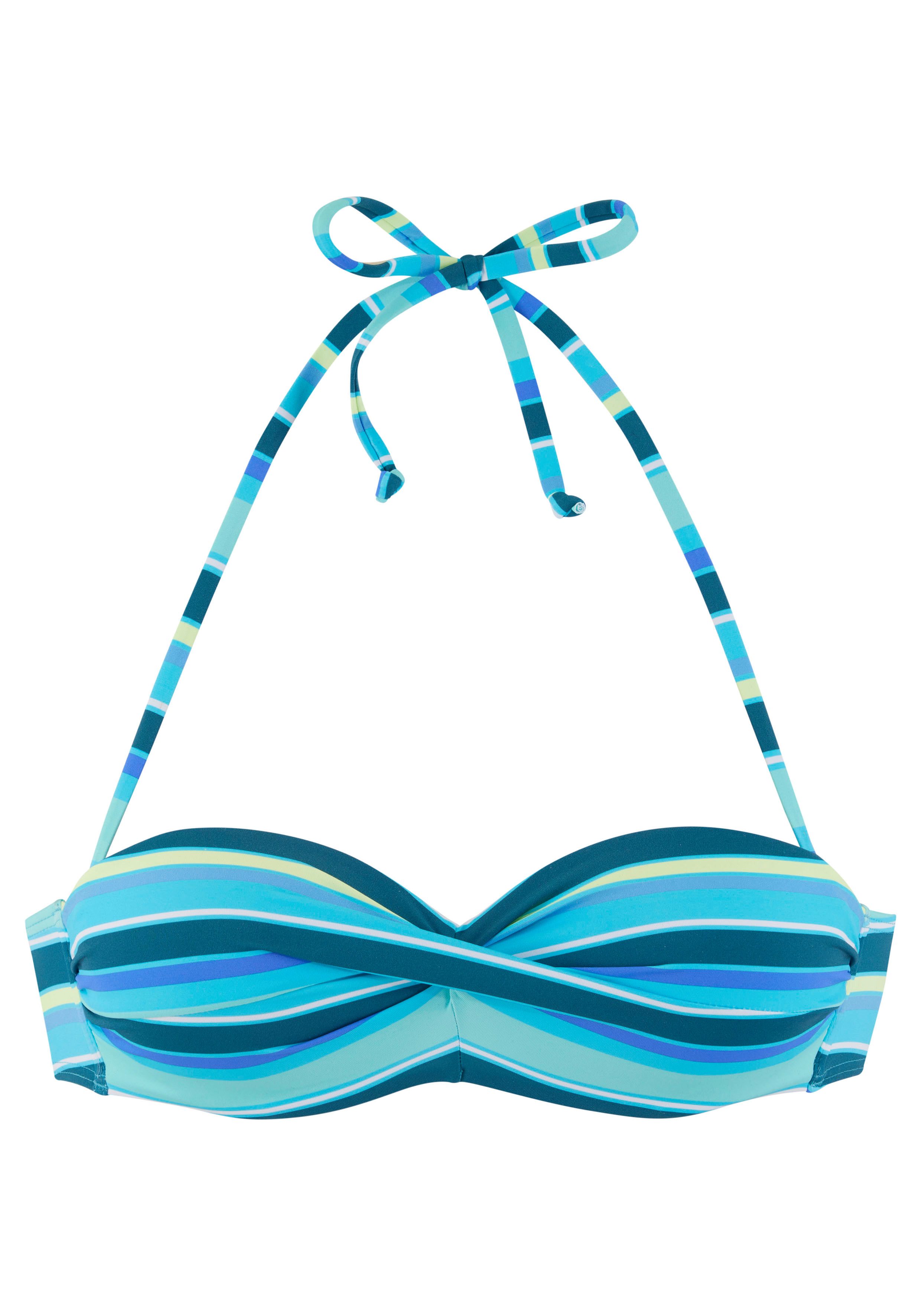 s.Oliver RED LABEL Beachwear Beugelbikinitop in bandeaumodel Fun in een trendy streepdessin
