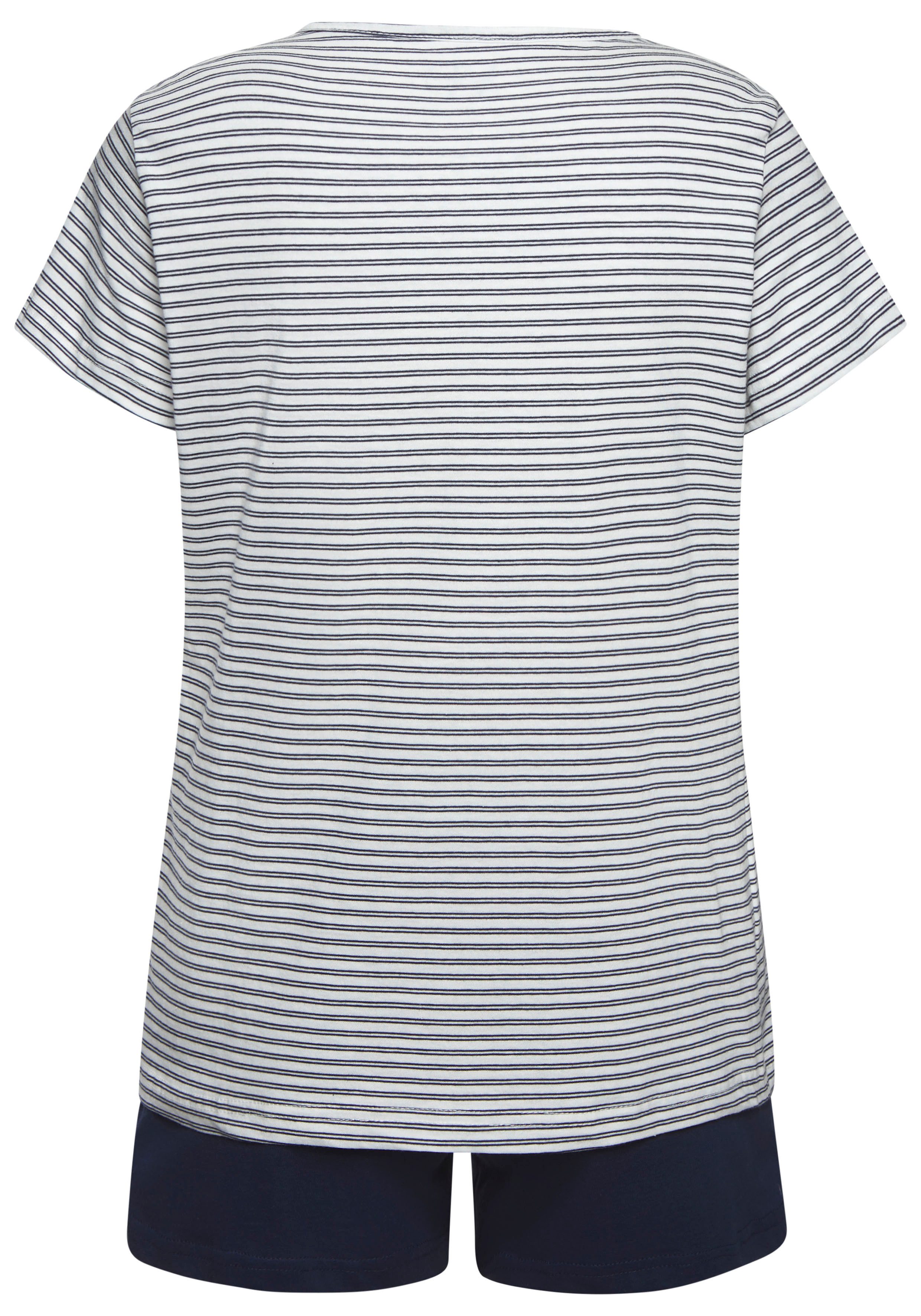 Vivance Dreams Shortama met strepen van voorgeverfd garen (set, 2-delig)