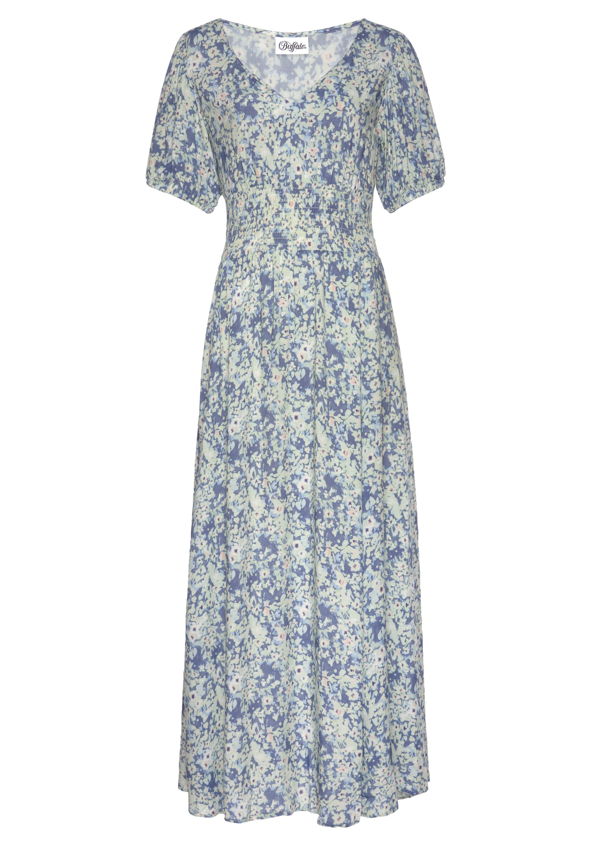 Buffalo Maxi-jurk met delicate bloemenprint en v-hals, zomerjurk, strandjurk