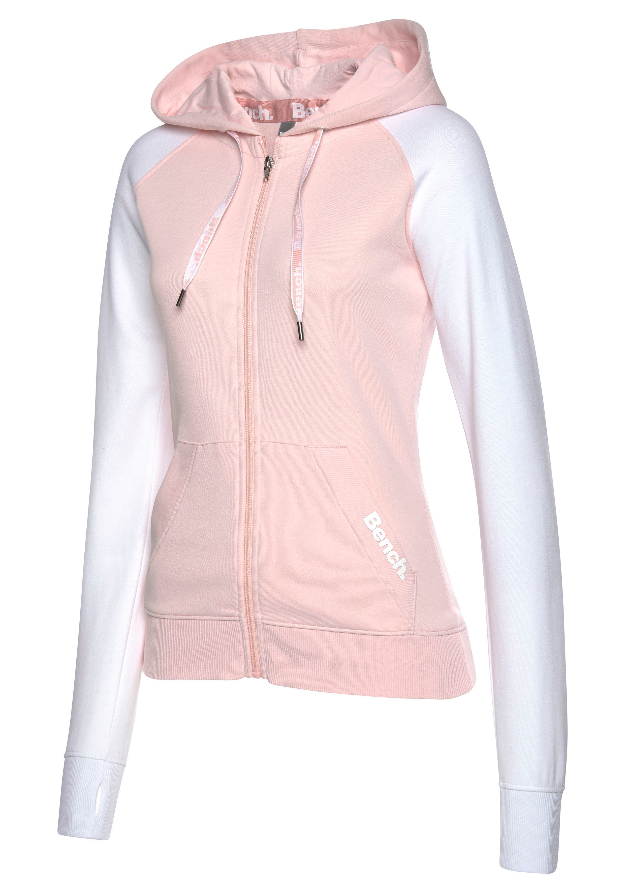 Bench. Loungewear Capuchonsweatvest met kleurafgebakende mouwen, loungepak