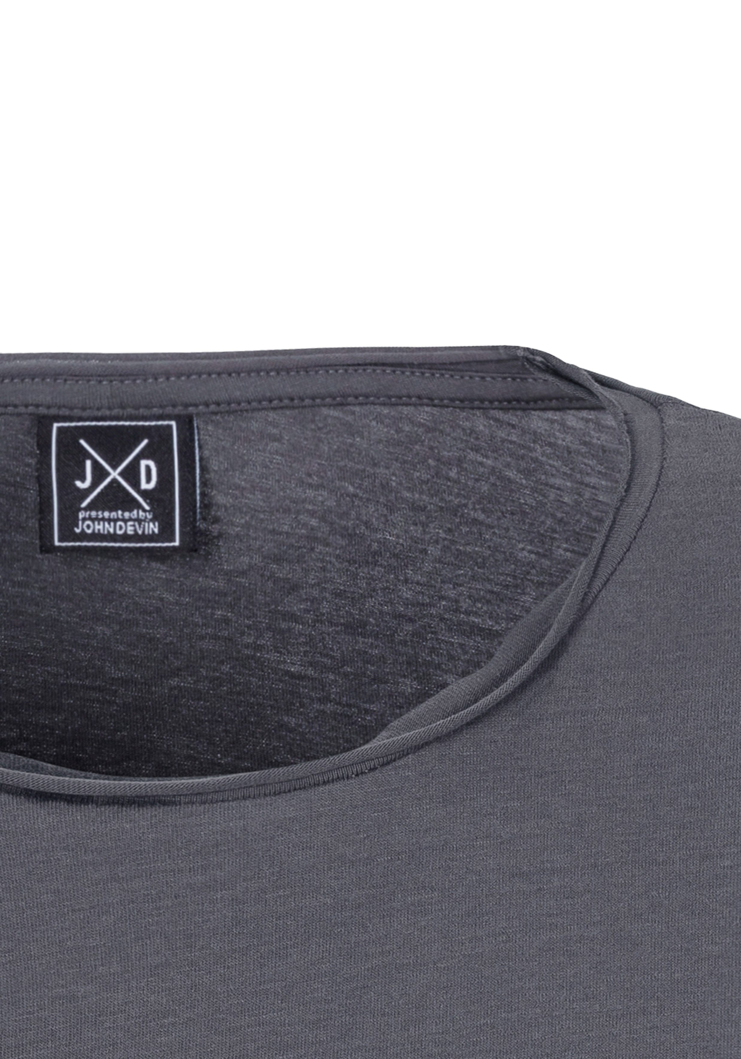 John Devin T-shirt Relaxed fit, korte mouwen, vrijetijdsshirt met ronde hals van 100% katoen (set, 2)