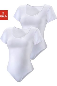vivance t-shirt-body in katoen-stretchkwaliteit (set van 2) wit