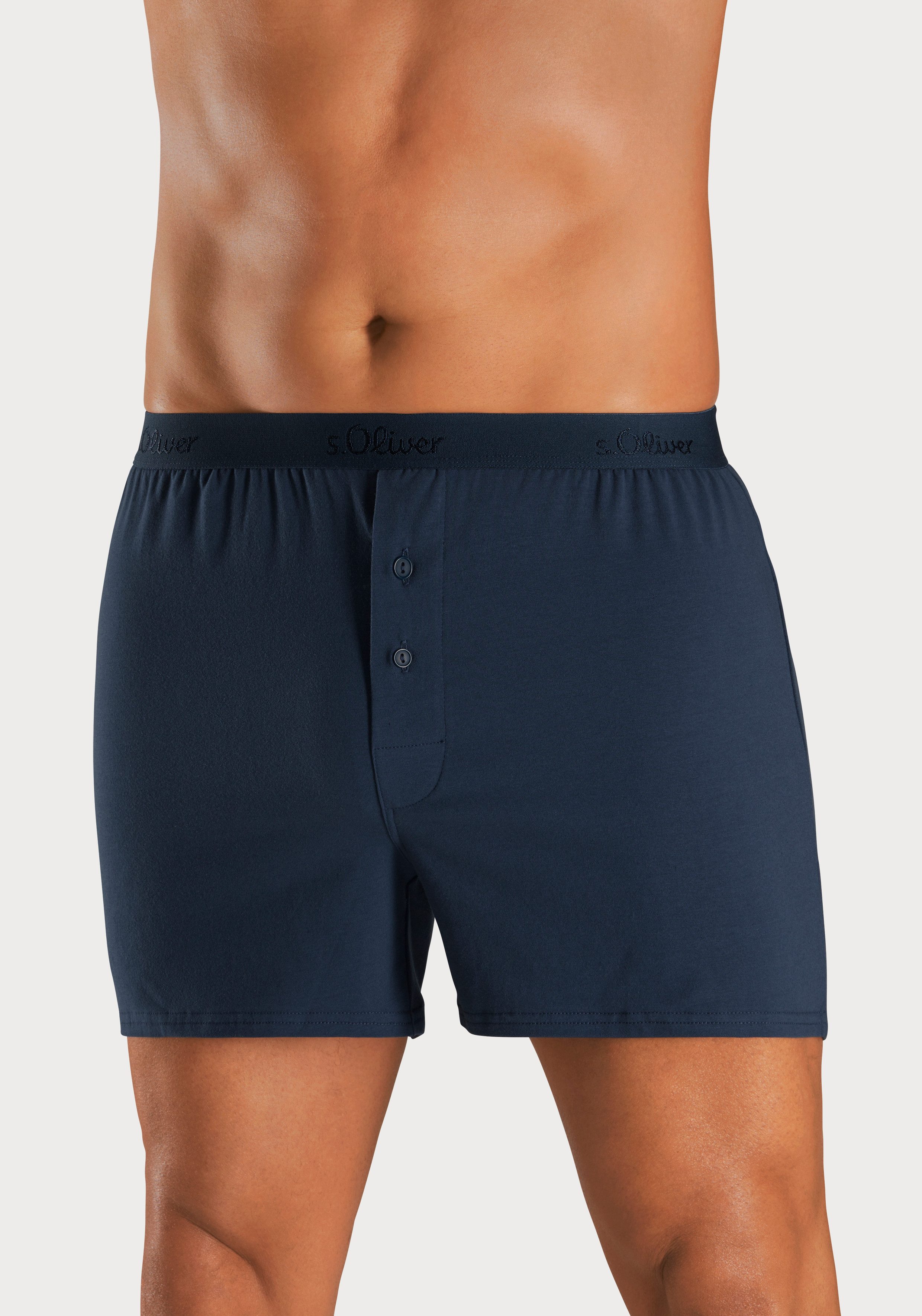 s.Oliver RED LABEL Beachwear Wijde boxershort unikleur en gedessineerd (set, 2 stuks)