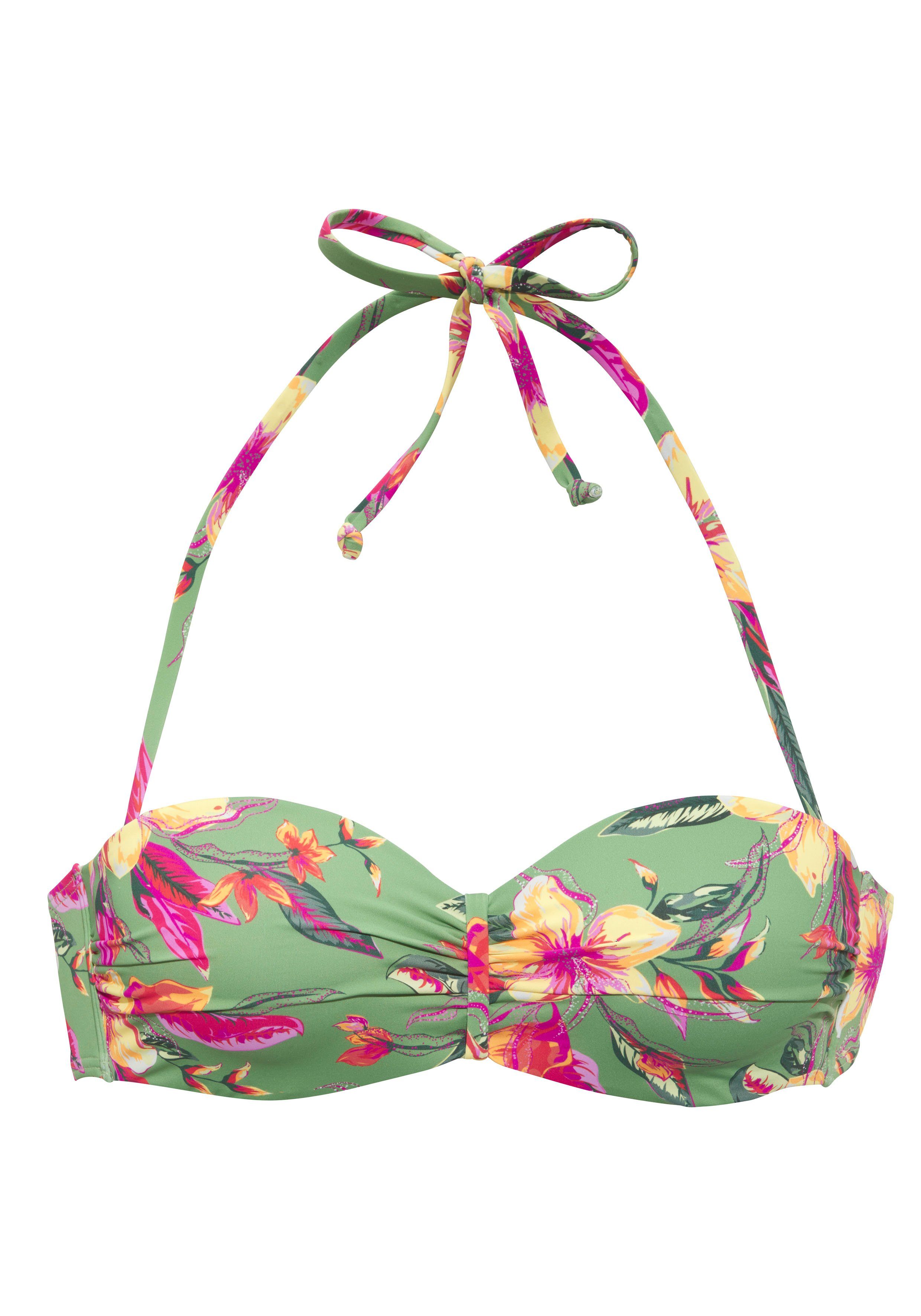 Lascana Beugelbandeau bikinitop MALIA met tropische print