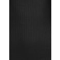 lascana shirt met lange mouwen in modieuze ribkwaliteit zwart