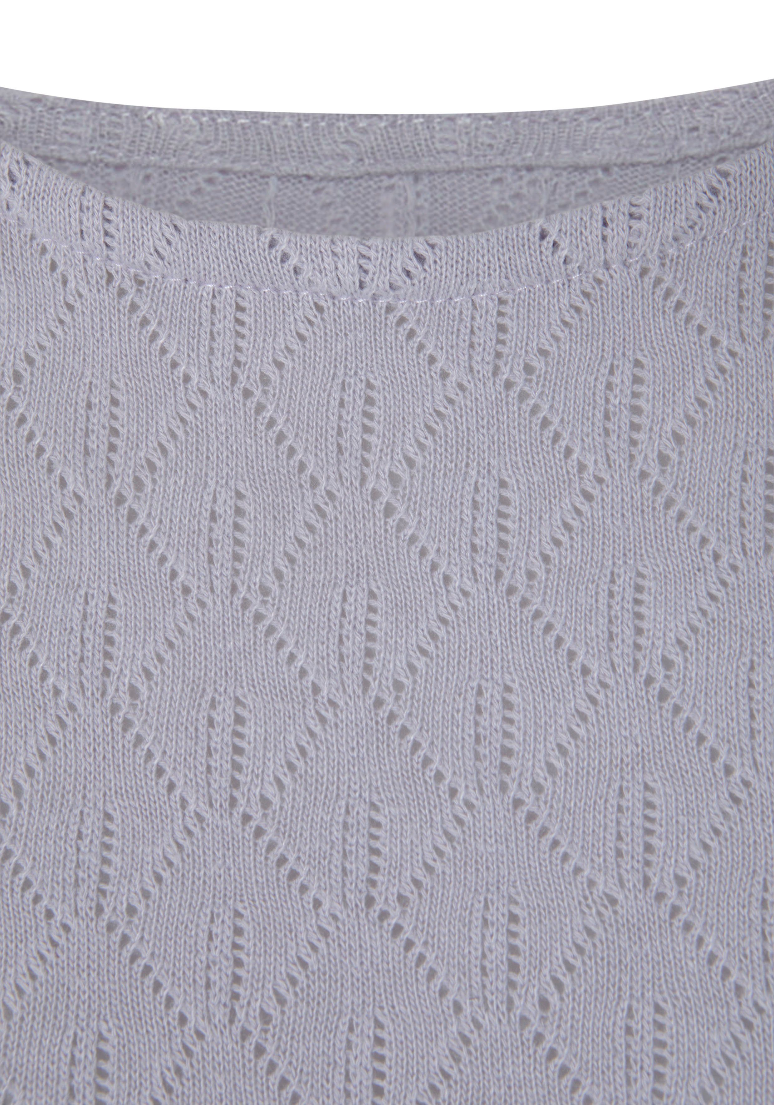 Vivance Shirt met lange mouwen Met modieus ajourpatroon (1-delig)