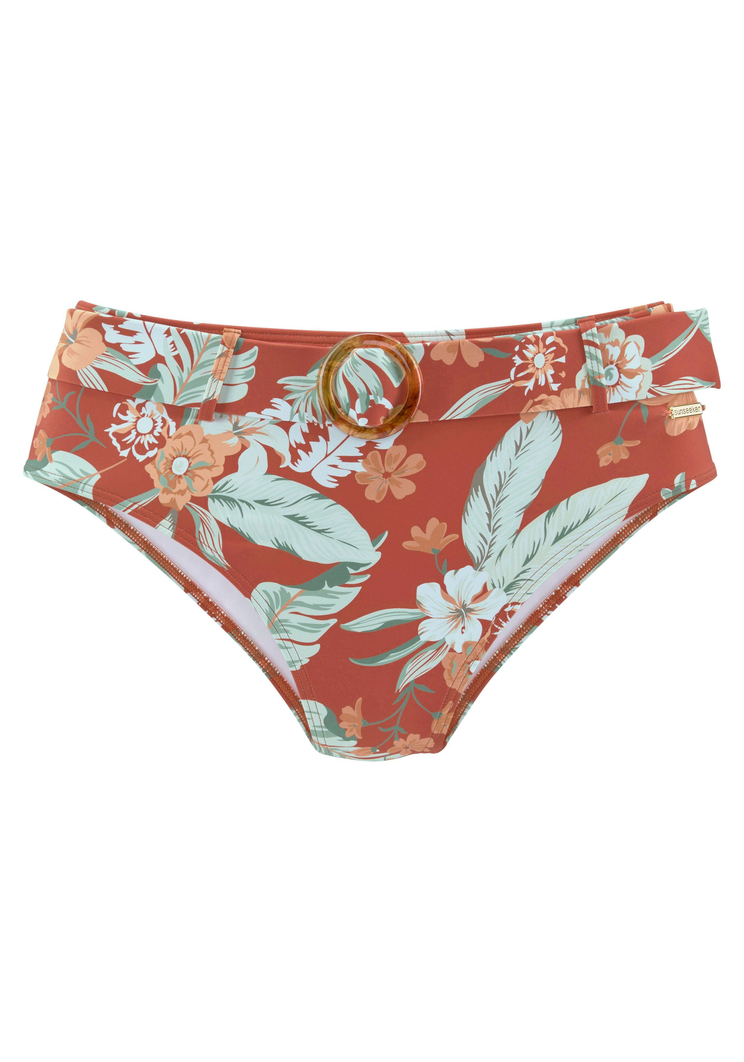 sunseeker highwaist-bikinibroekje suva met een afneembare riem rood