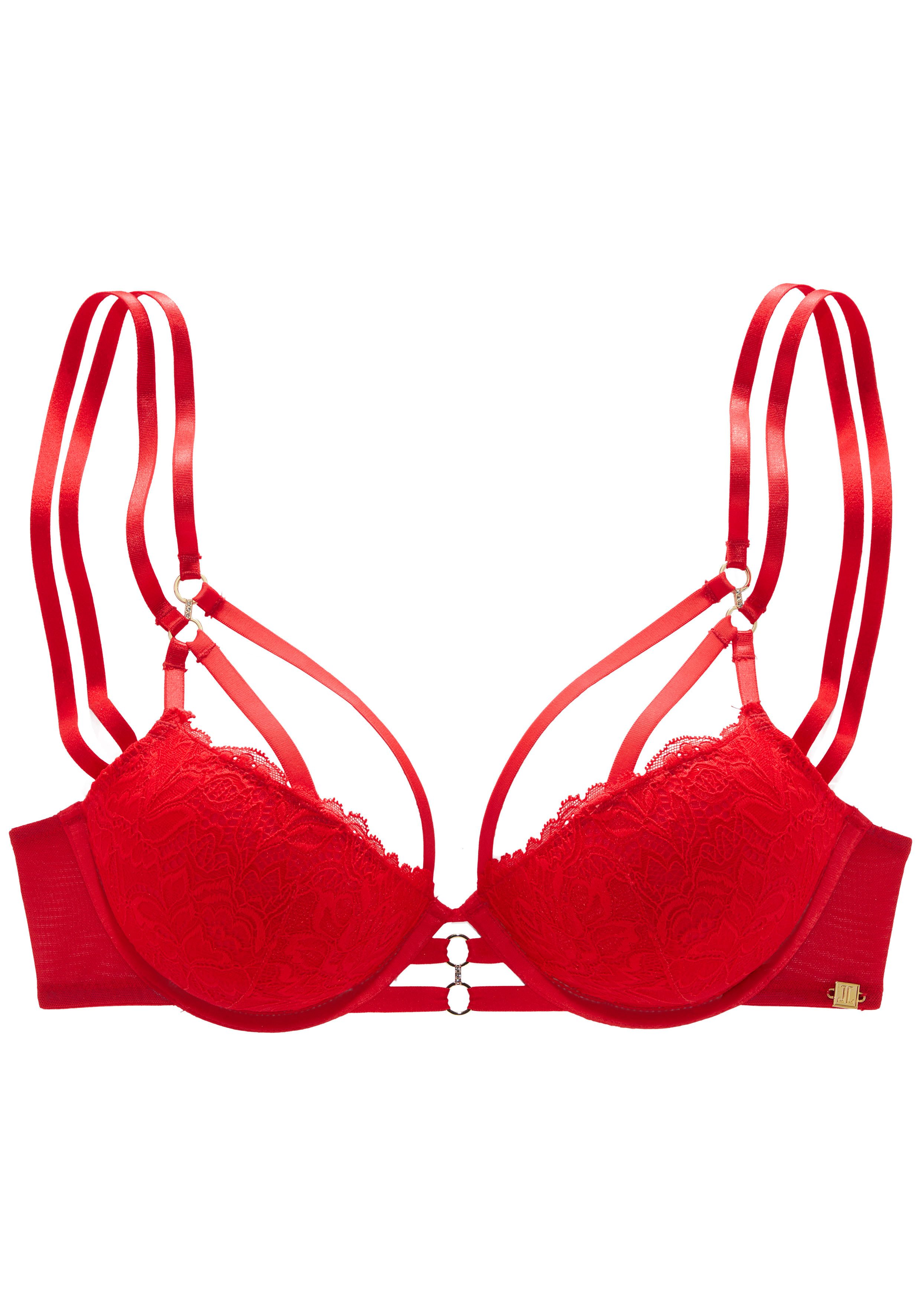 Jette Joop Push-up-bh met beugel en spannende ring- en banddetails, sexy lingerie