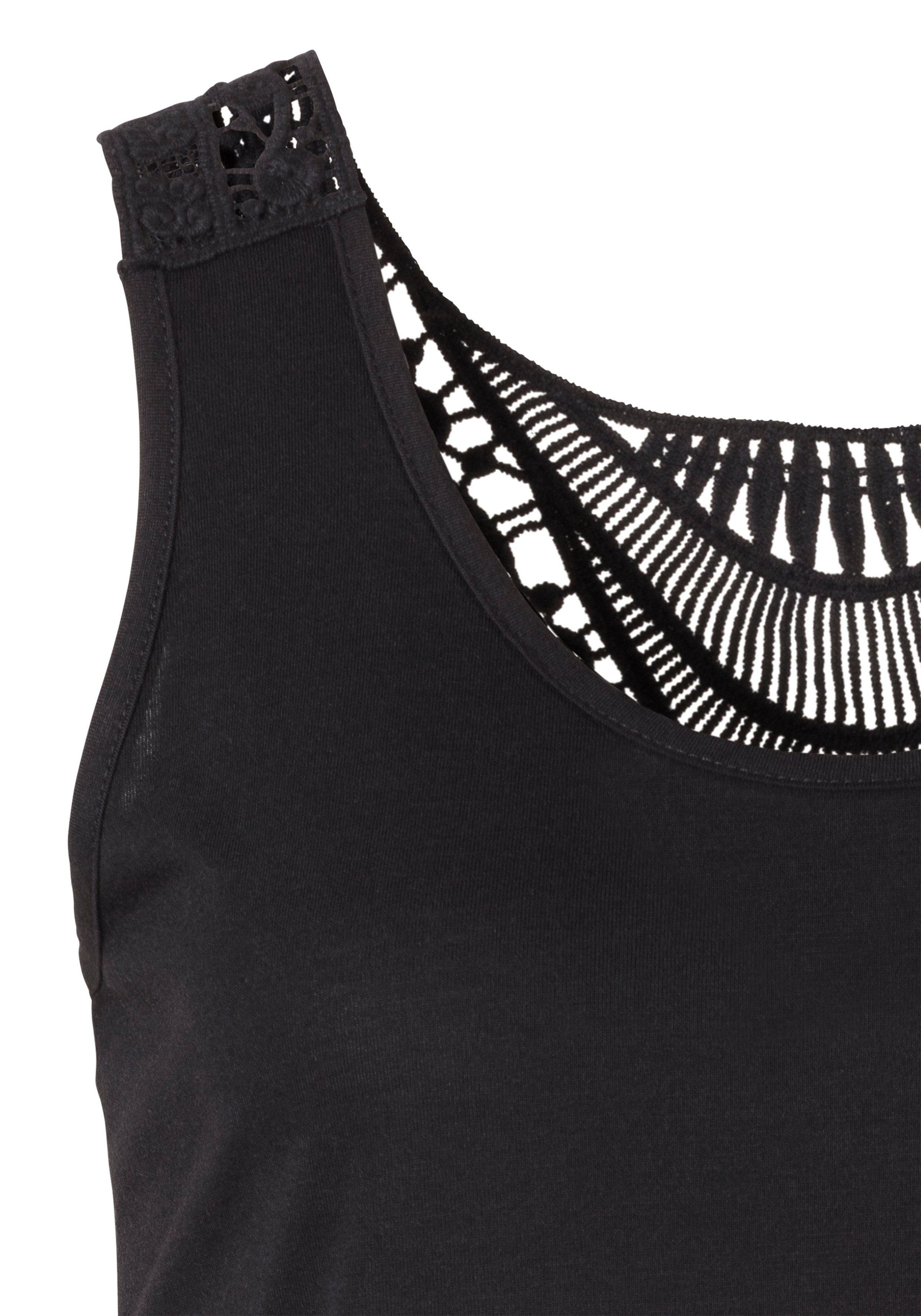 Lascana Tanktop met leuke gehaakte kant bij de schouders en op de rug
