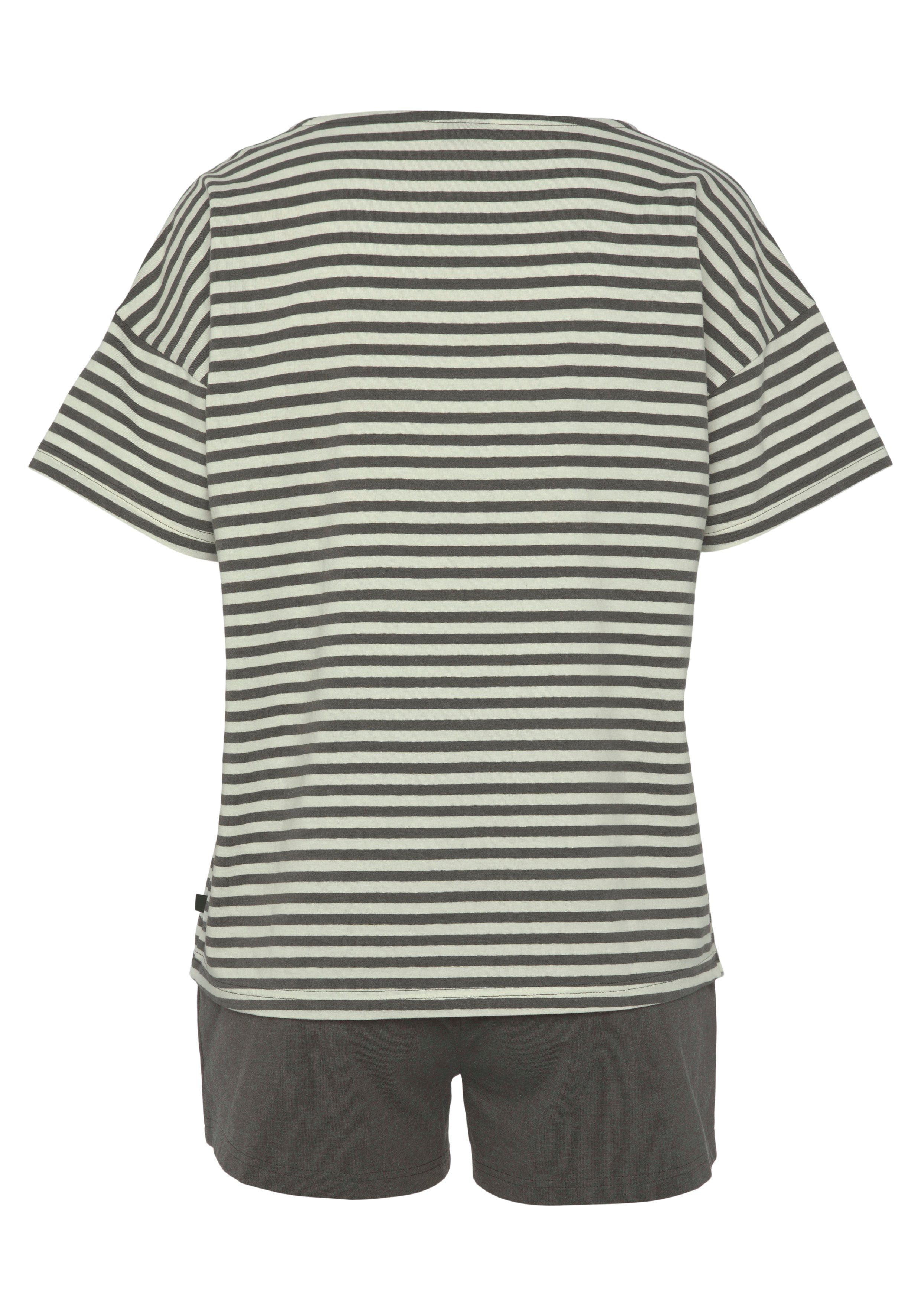 H.I.S Shortama met logoborduursel op borsthoogte (2-delig)