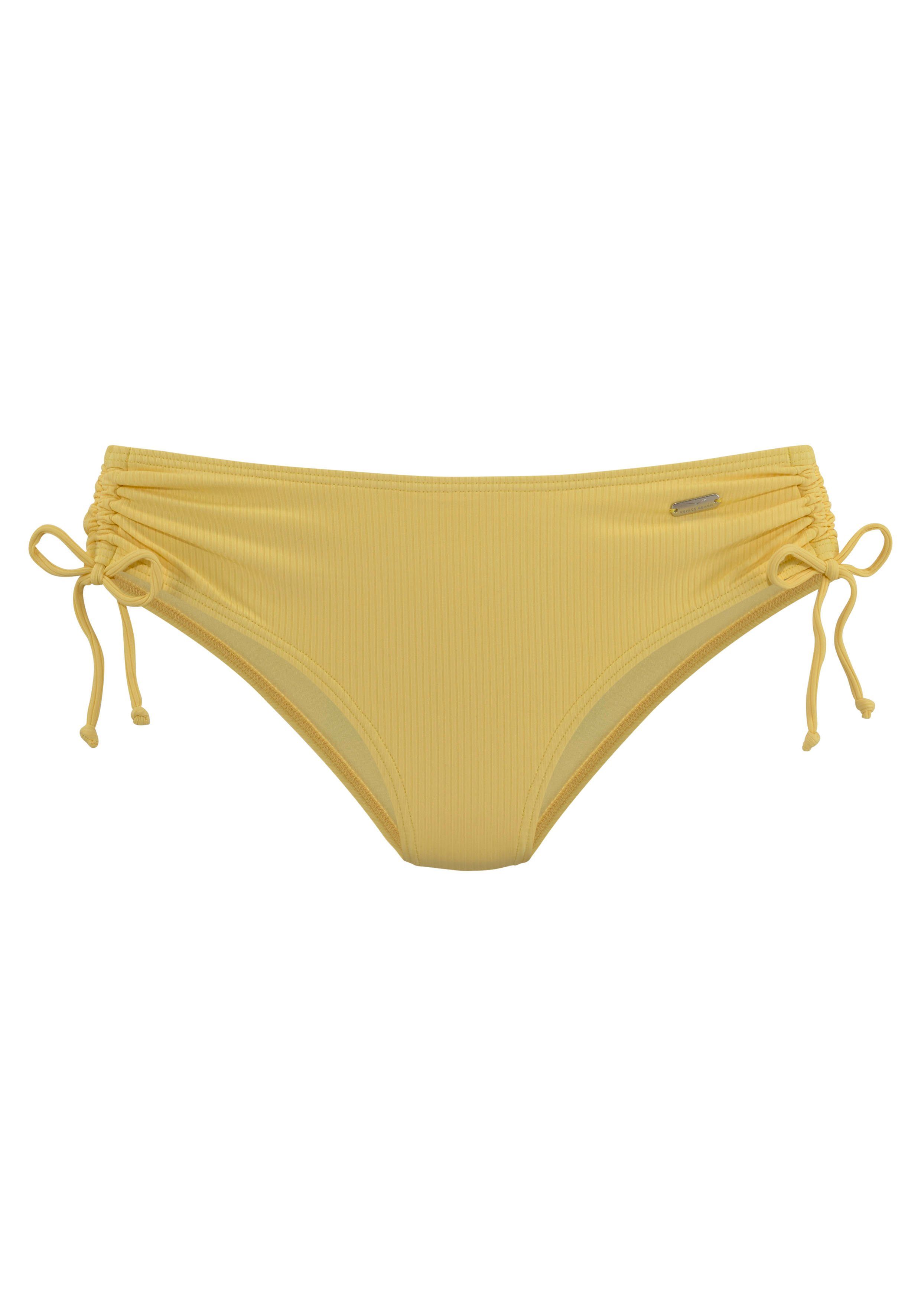 Venice Beach Bikinibroekje Lucky van geribbelde structuurstof bikini broekjes maat 44 geel