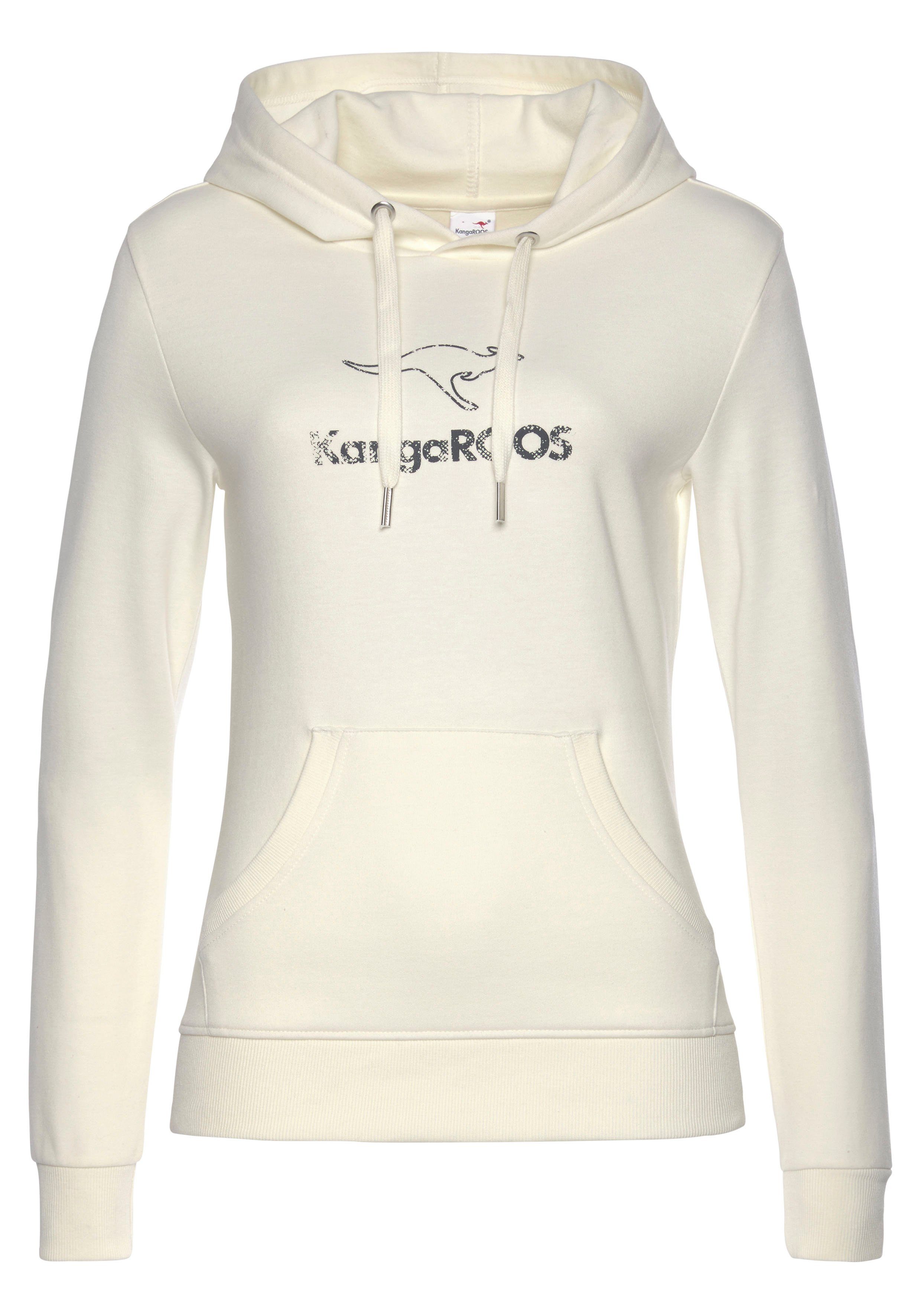 KangaROOS Hoodie met kangoeroezak, loungewear, loungepak tops & hoodies maat 32/34 wit