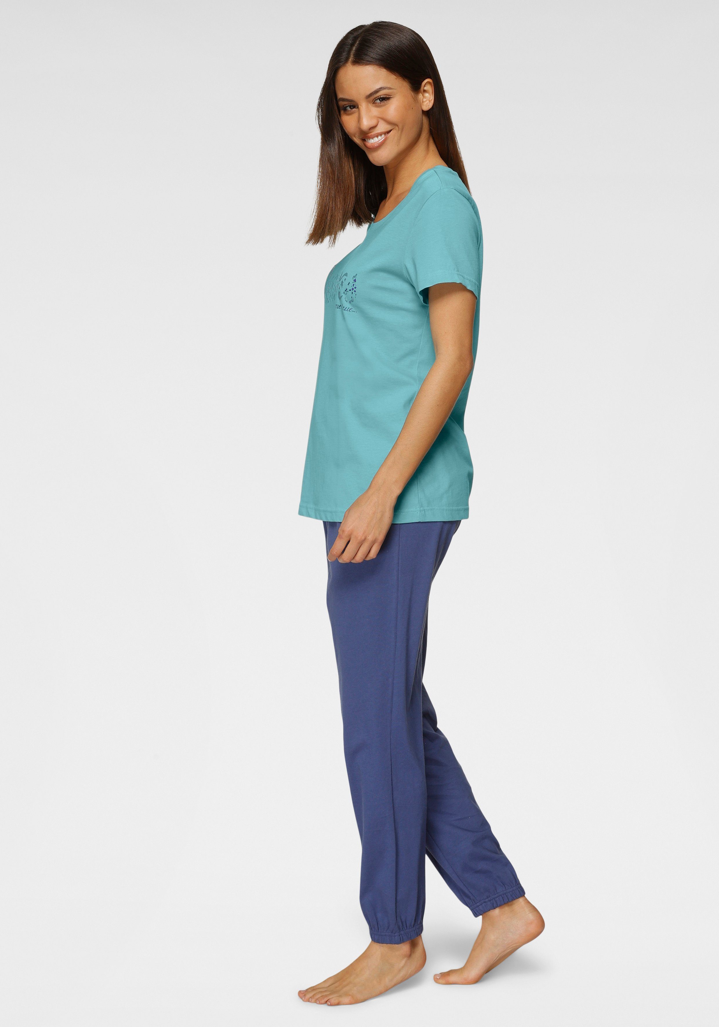 Vivance Dreams Pyjama met front-opschrift (set, 3-delig)