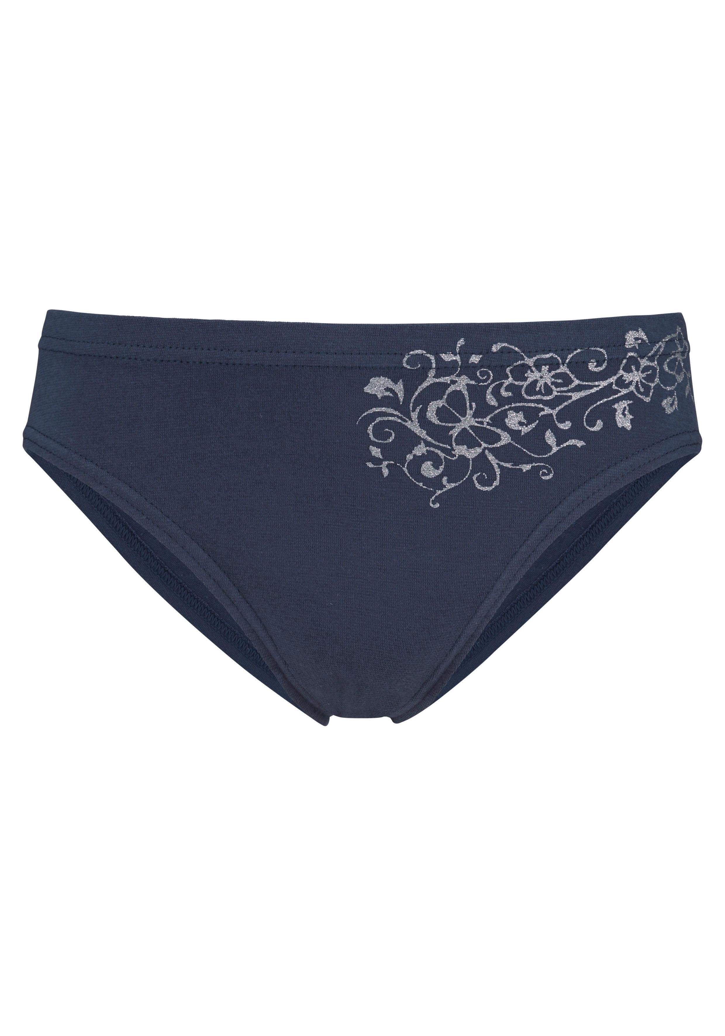 Petite fleur Bikinibroekje mooie basic voor elke dag, met gebloemde glitterprint (set, 4 stuks)