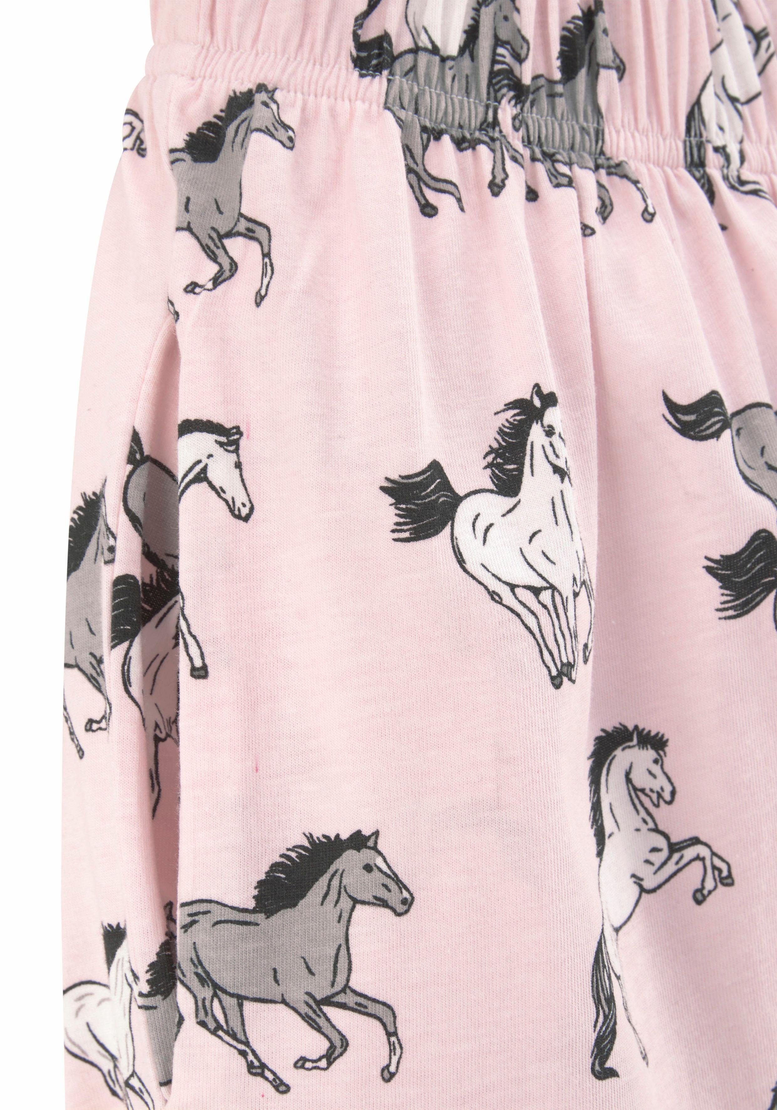 Petite fleur Pyjama in een lang model met paardenprint (2-delig, 1 stuk)