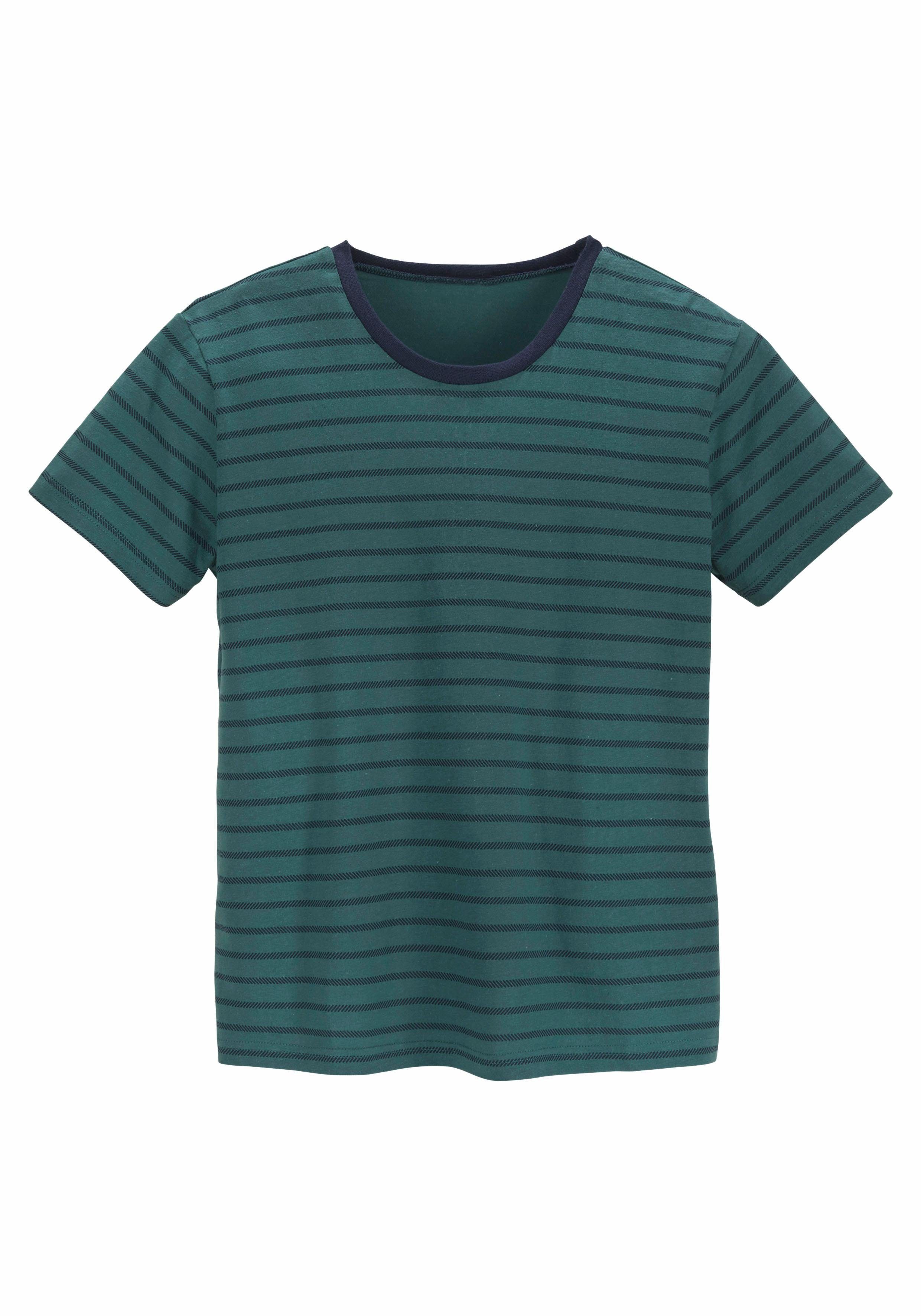 le jogger® Pyjama Pyjama met gestreept bovenstuk (2-delig, 1 stuk) heren maat 134/140 groen