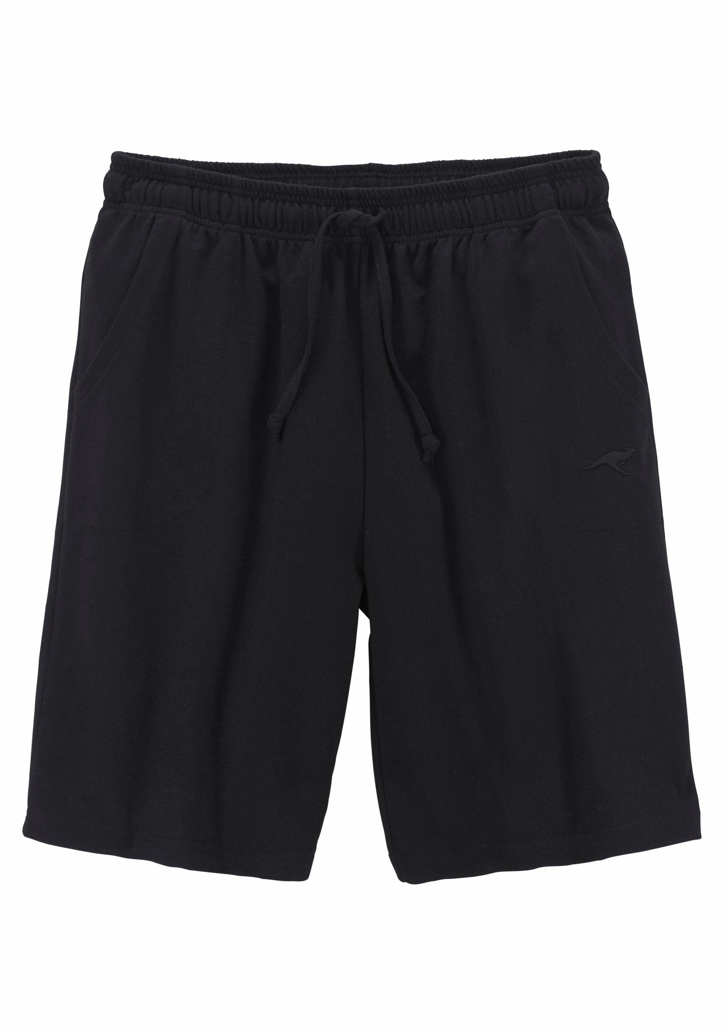 KangaROOS Sweatshort Korte joggingbroek van zachte sweatstof met koord lounge broeken maat 44/46 (S) zwart