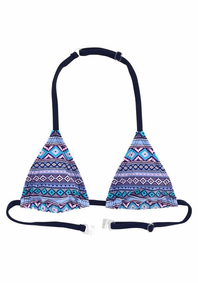 s.Oliver RED LABEL Beachwear Triangelbikini met grafische print bikini's maat 158/164 blauw