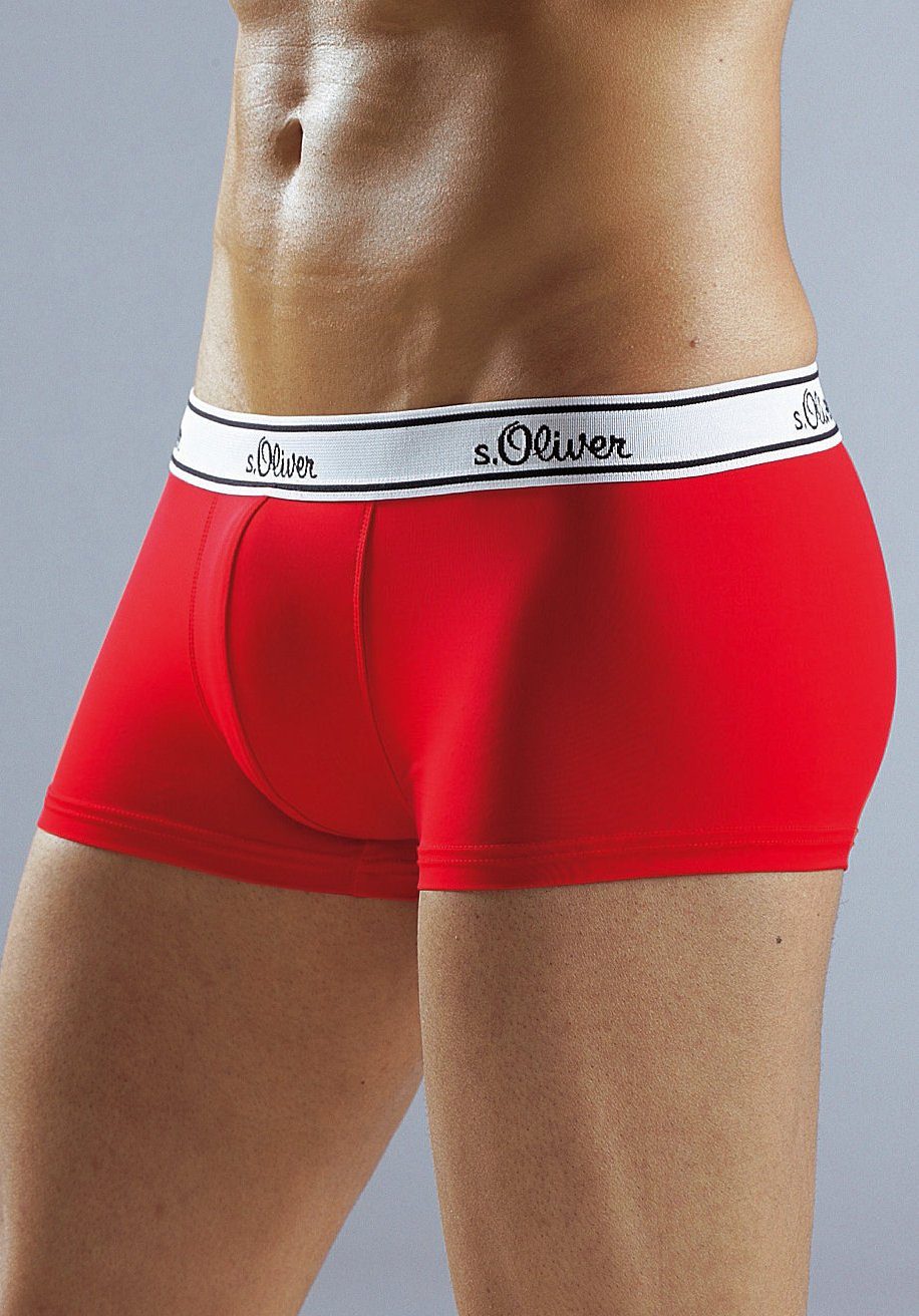 s.Oliver RED LABEL Beachwear Hipster strak zittende mooie retro broek van katoenmix (set, 3 stuks)