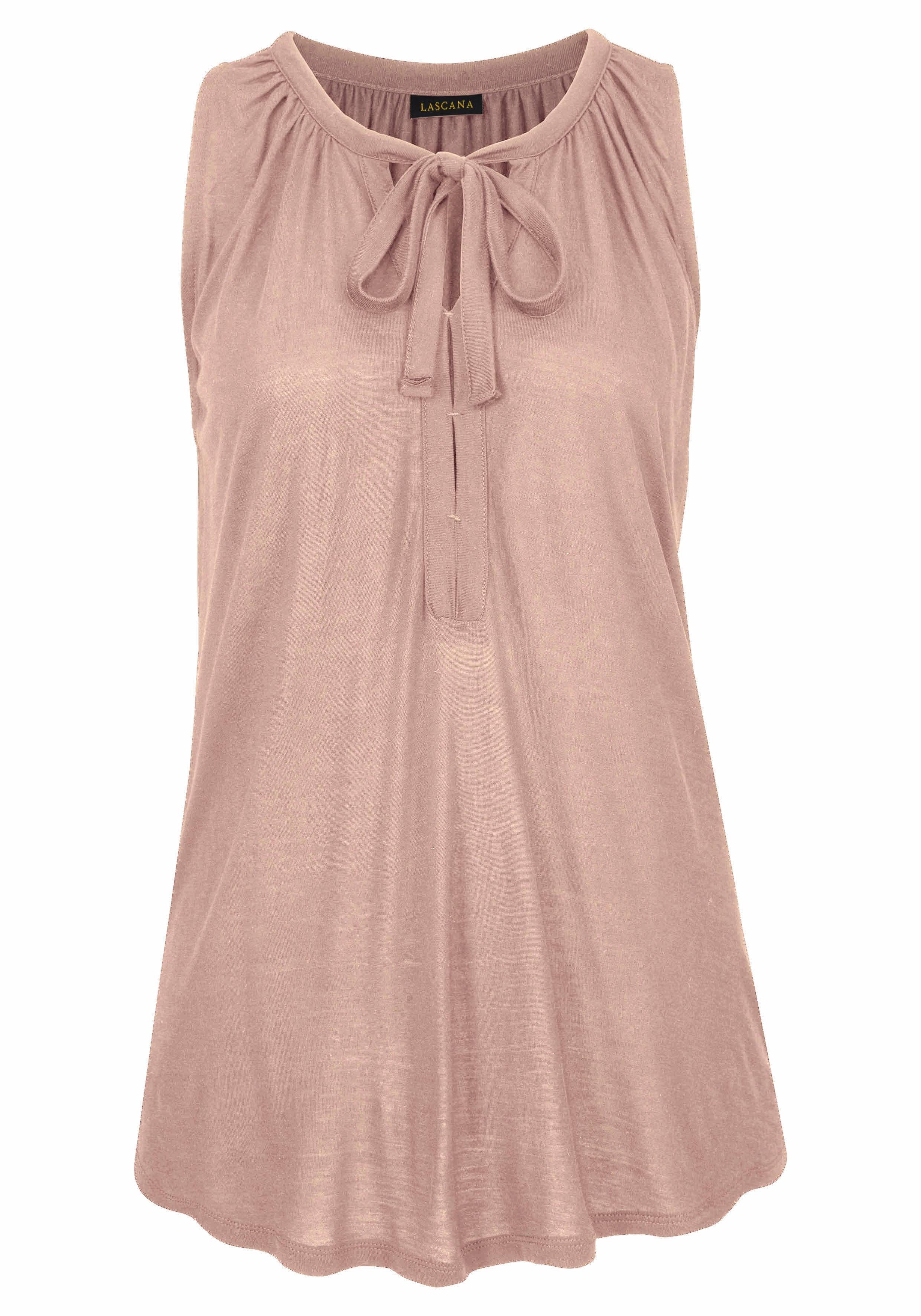 Lascana Tanktop met bandjes bij de hals, elegante blousetop