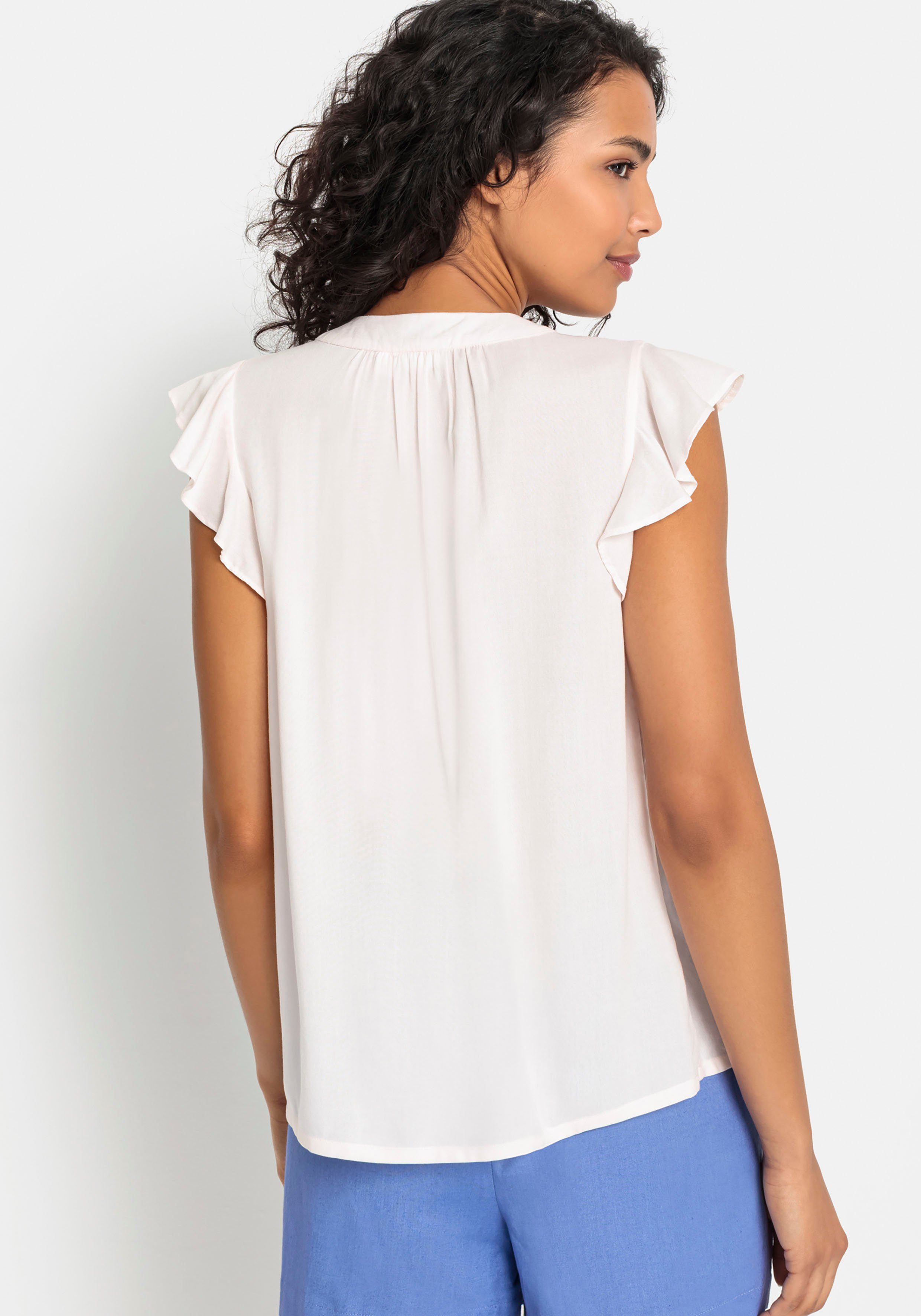 Lascana Blouse zonder sluiting met ruches-mouwen, korte mouwen blouse, elegant