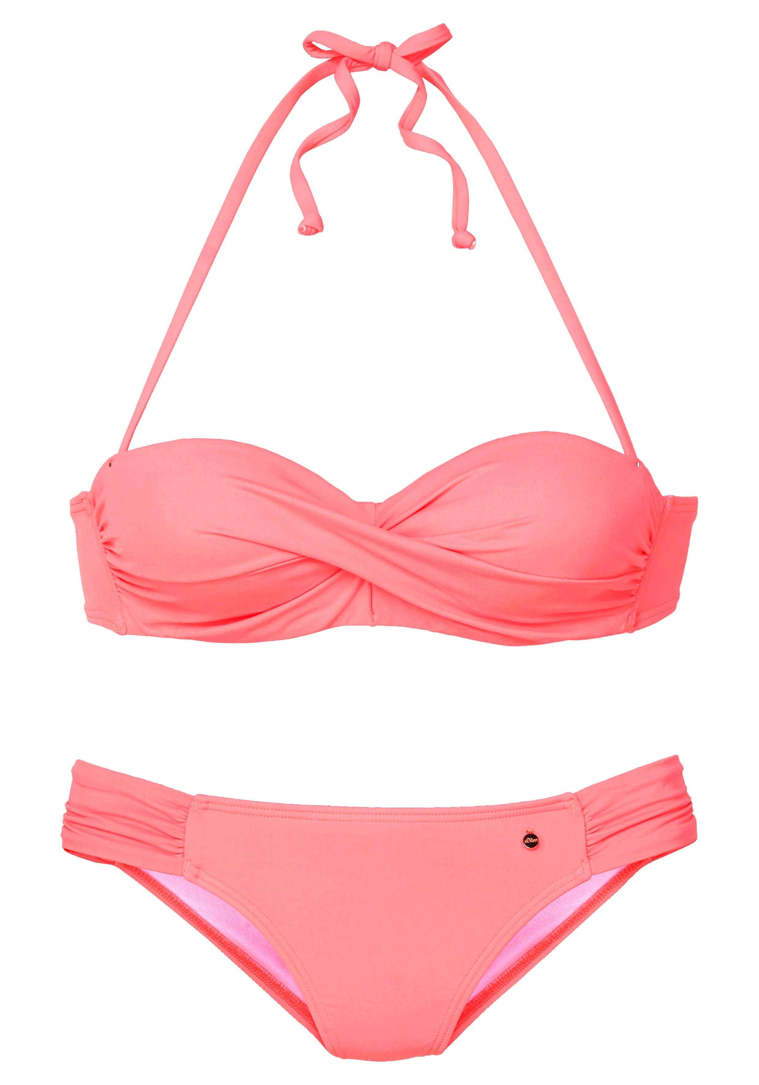 s.Oliver RED LABEL Beachwear Beugelbikini in bandeaumodel met ruches