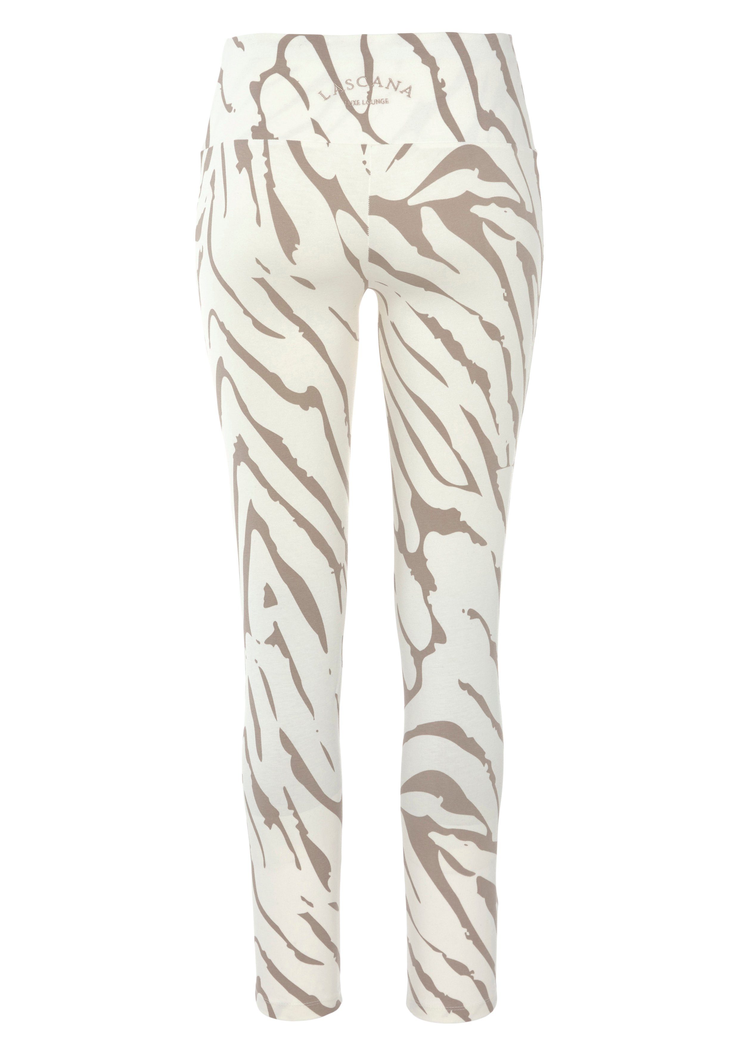 Lascana Legging -Loungebroek met zebramotief en brede band, loungewear