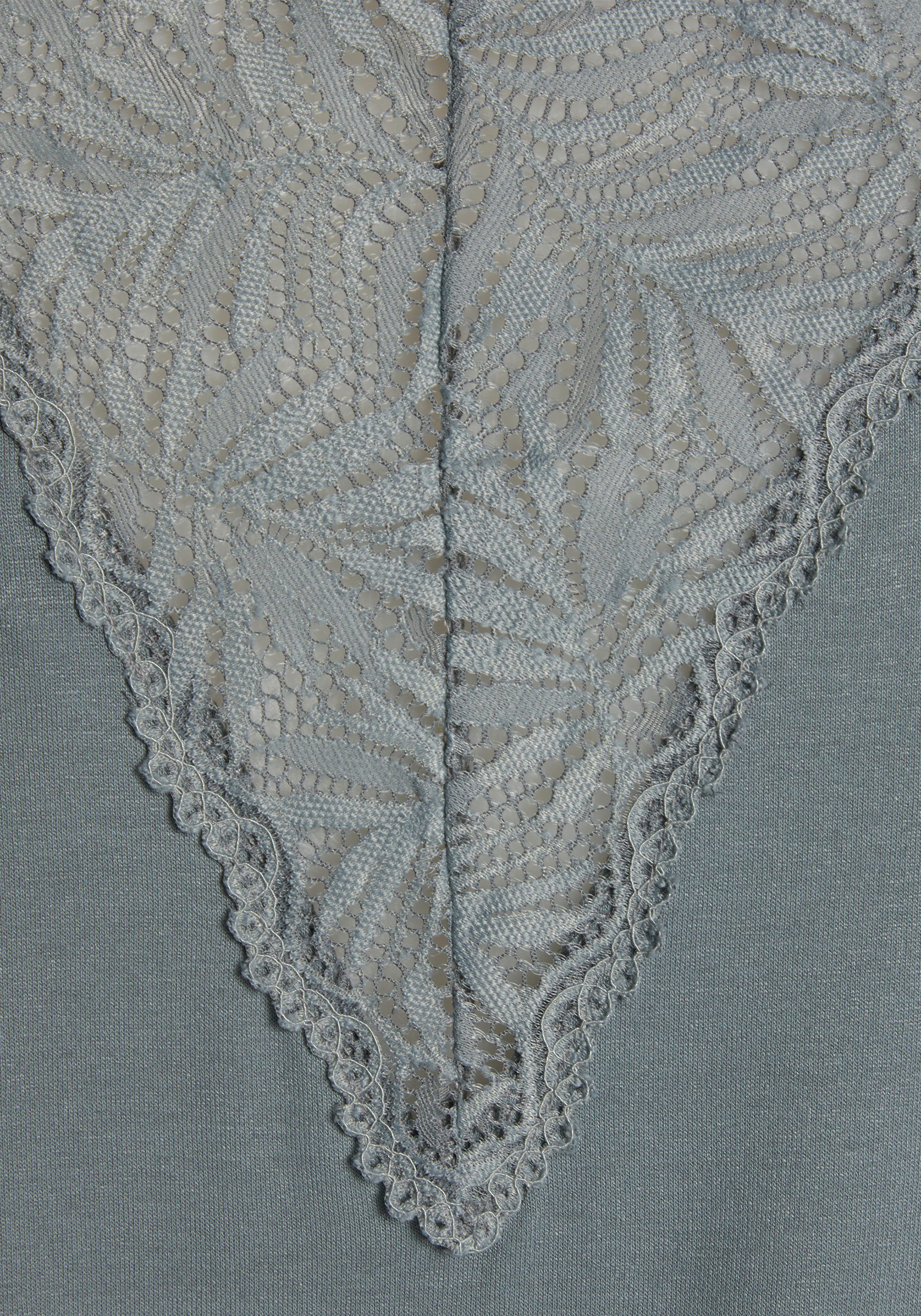 Lascana Pyjama top met kanten inzet op de rug