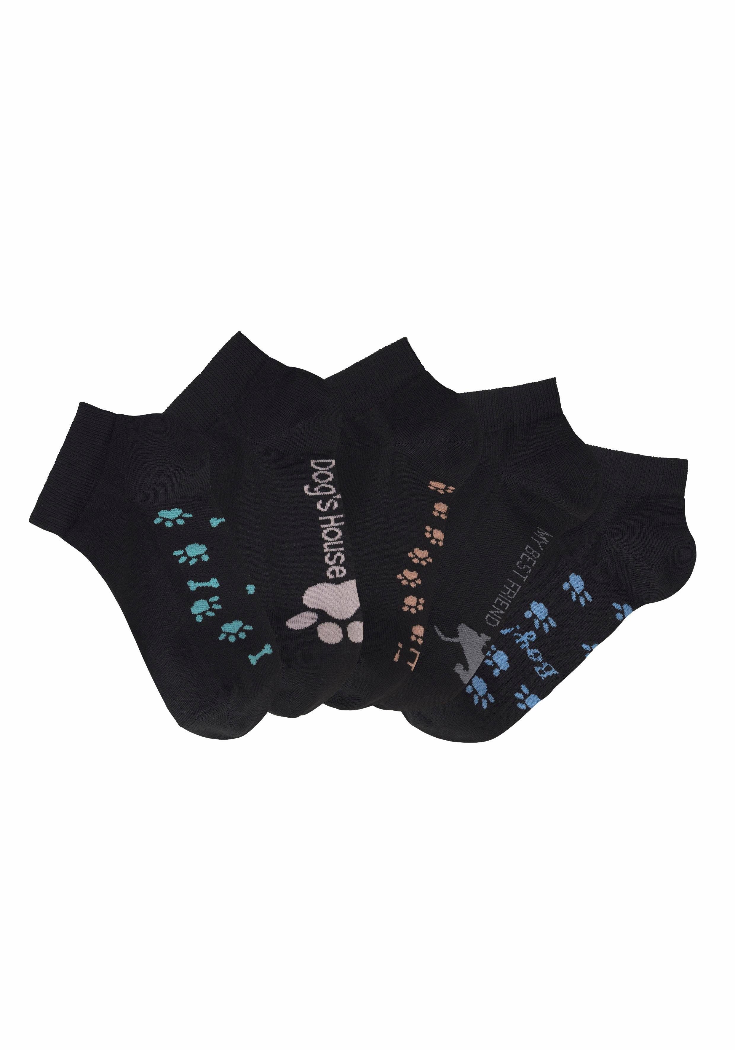 Arizona Sneakersokken met leuk potendesign onder de zool (set, 5 paar)