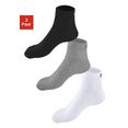 fila korte sokken met geborduurd logo (3 paar) wit