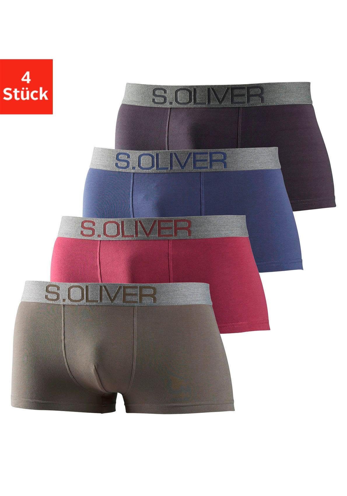 s.Oliver RED LABEL BODYWEAR hipster (set van 4), met contrastkleurige weefband