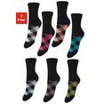 h.i.s sokken in trendy wybertmotief (7 paar) zwart