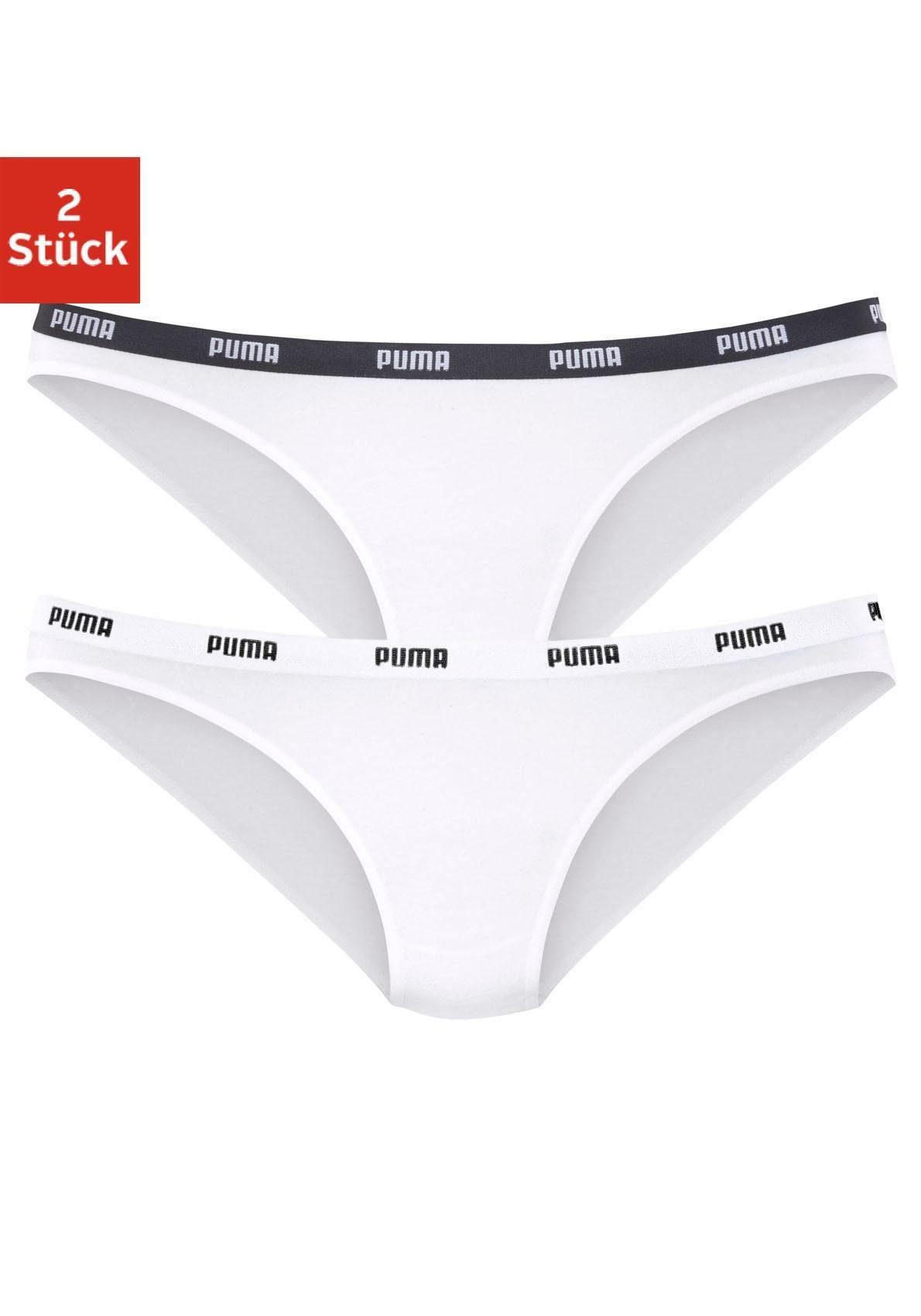 PUMA Bikinibroekje Iconic met smalle logo-weefband (2 stuks, Set van 2)