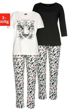 buffalo pyjama met luipaardmotief (set van 3) wit