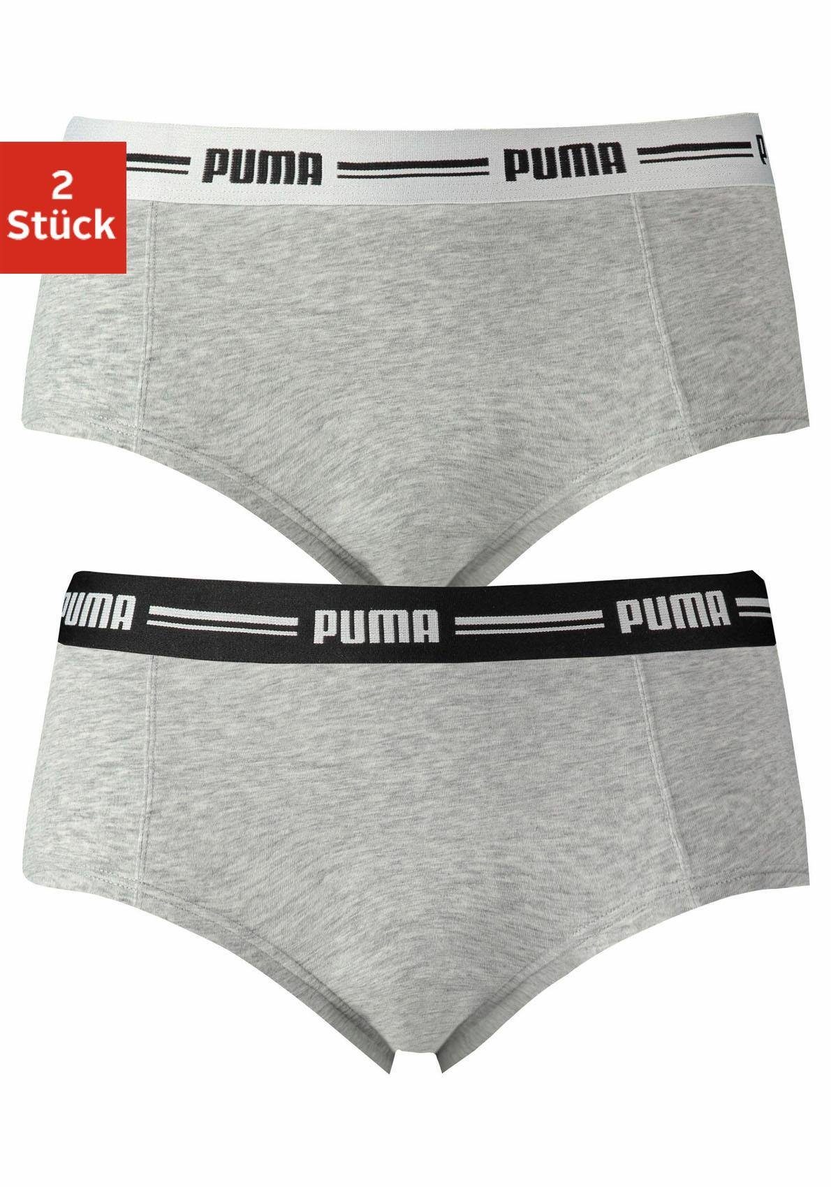 PUMA Hipster  WOMEN MINI SHORT 2P PACK met opvallende logo-tailleband (2 stuks, Set van 2)