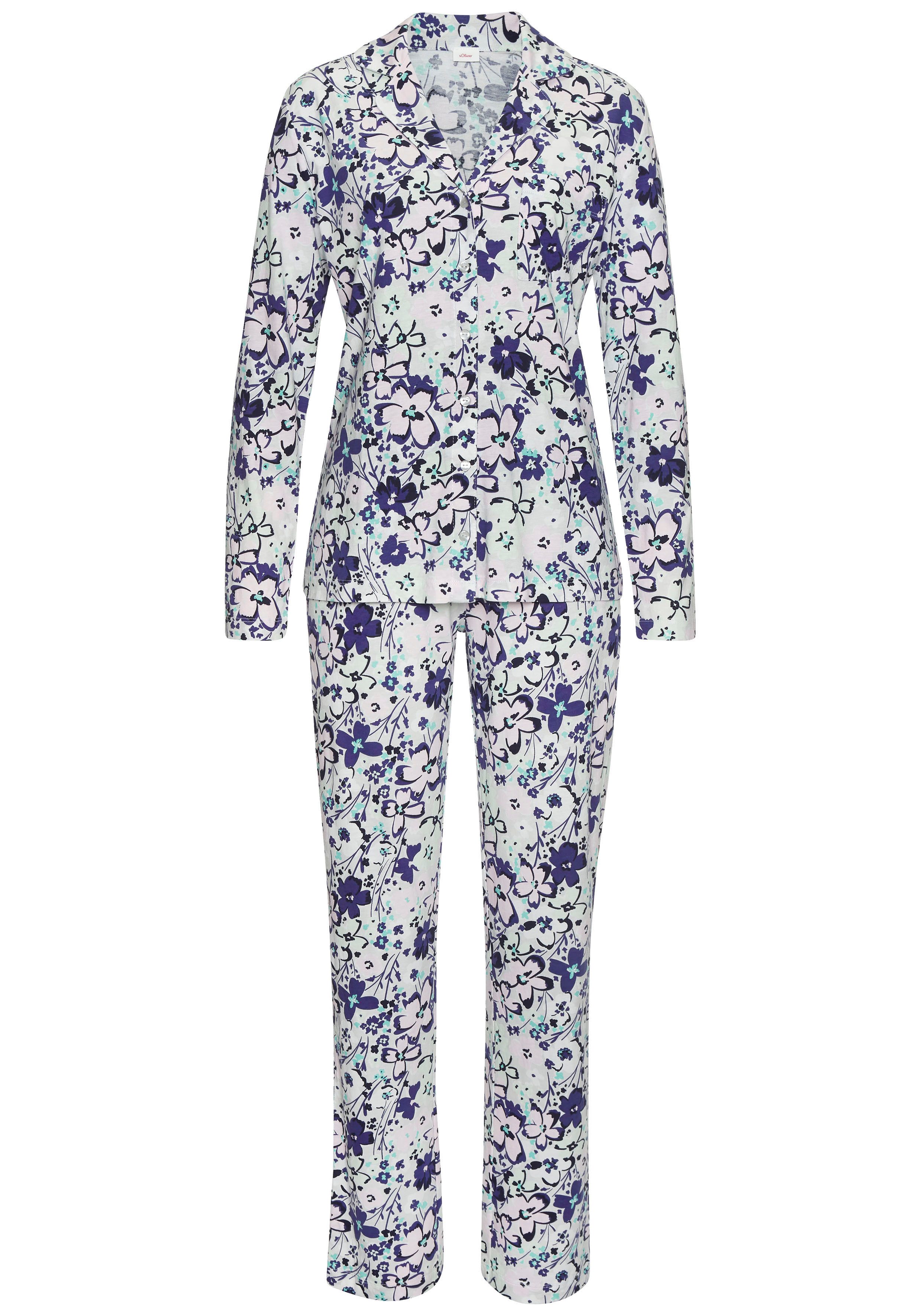 s.Oliver RED LABEL Beachwear Pyjama in klassieke stijl (set, 2-delig)