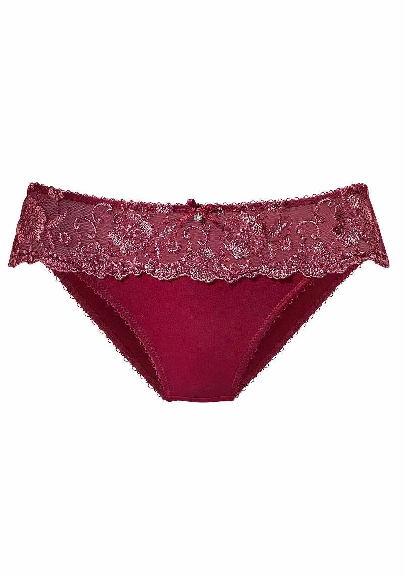 Lascana Bikinibroekje WANDA met borduurkant in bloemetjes-look