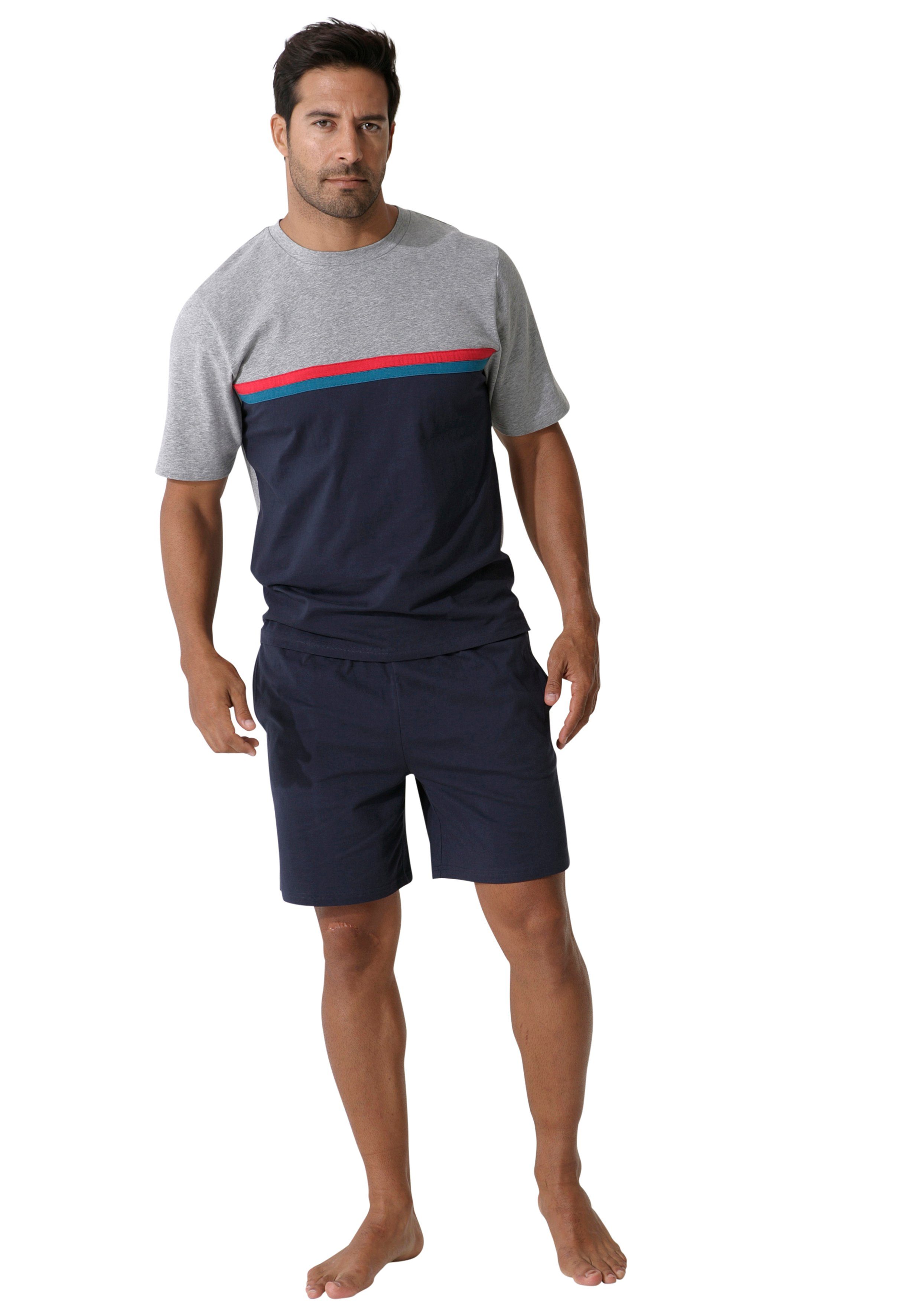 le jogger® Shortama colourblocking-stijl (2-delig, 1 stuk)