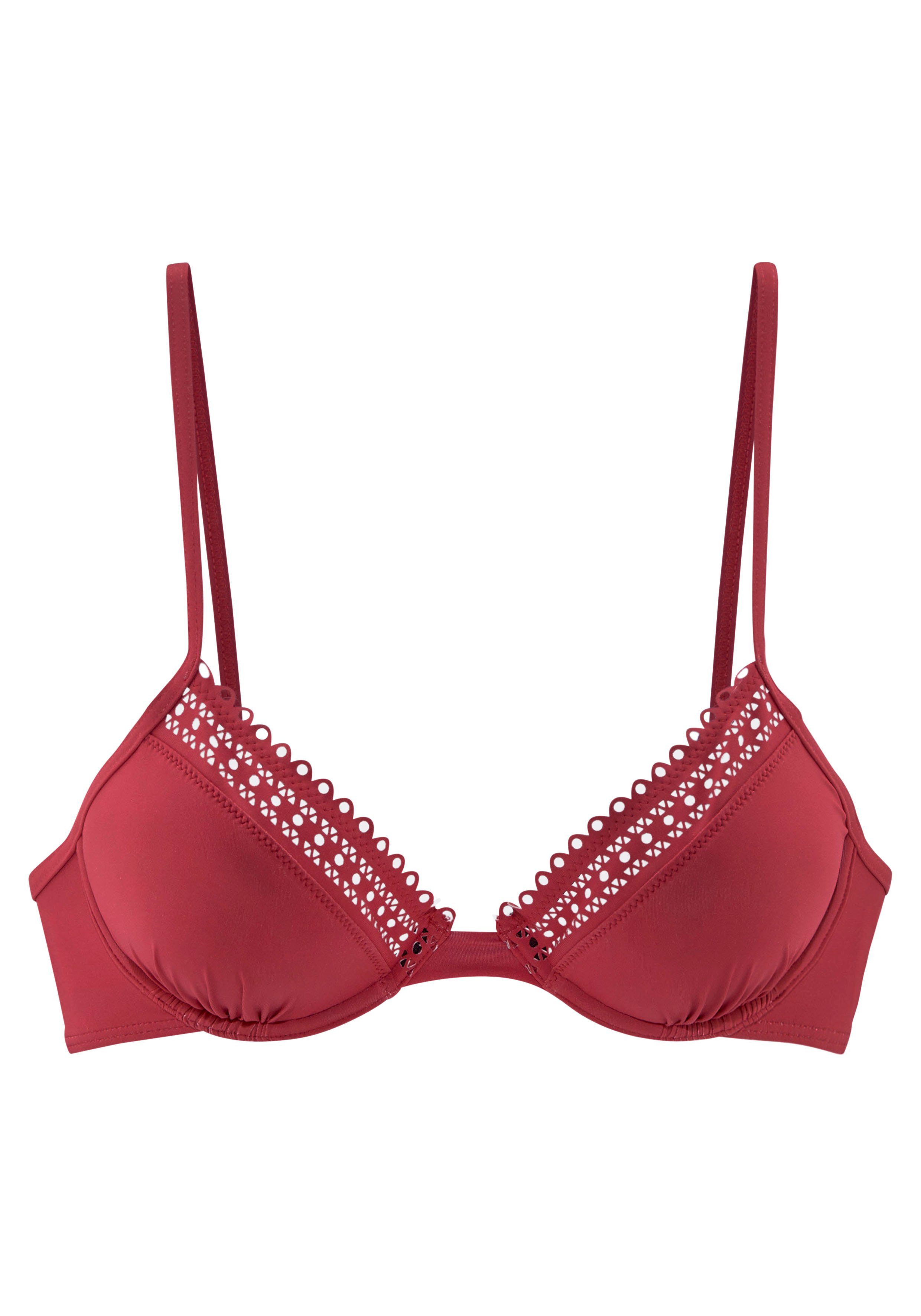 s.Oliver RED LABEL Beachwear Bikinitop met beugels Aiko met gehaakte look