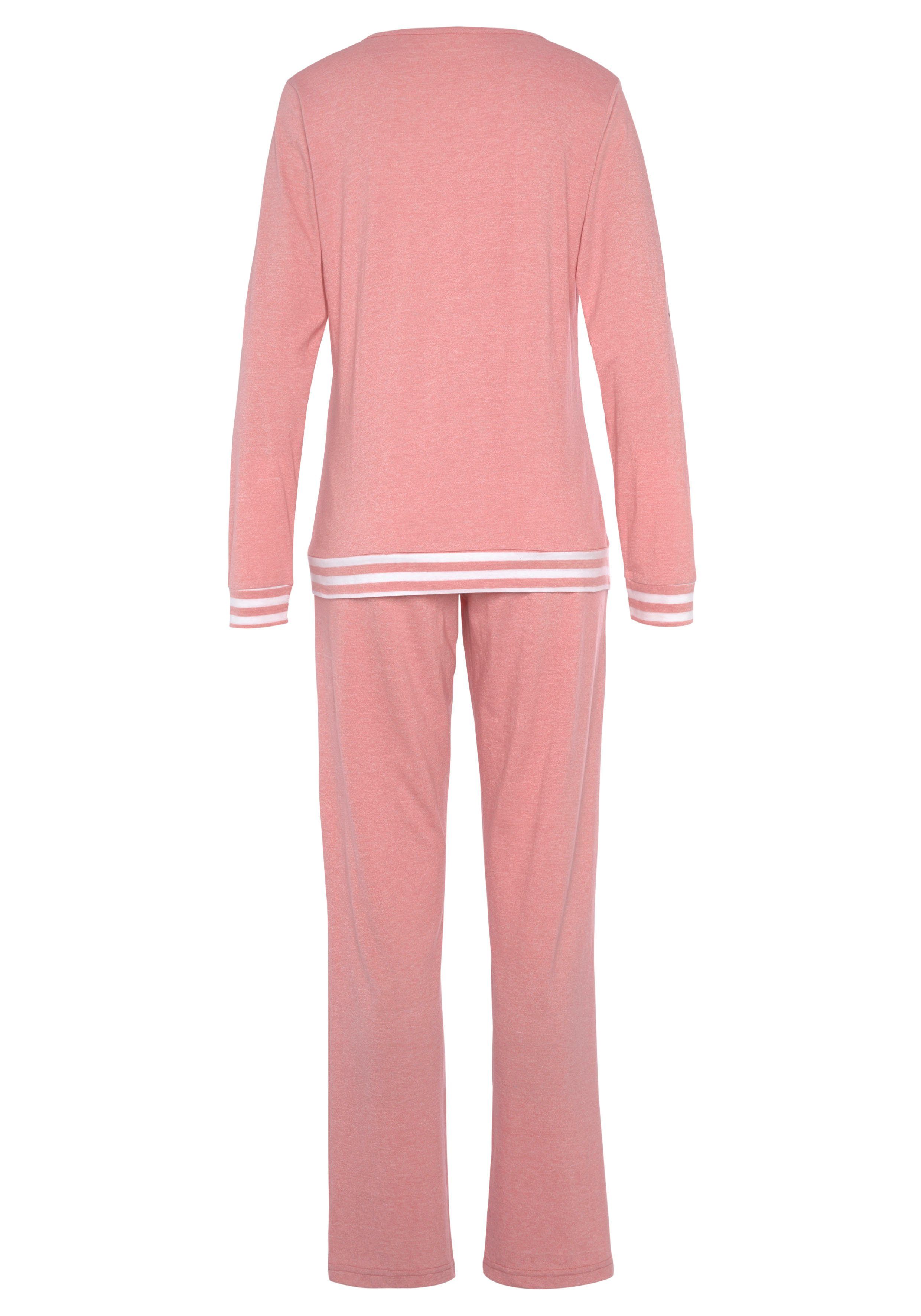 Vivance Dreams Pyjama met gestreepte boorden (2-delig)