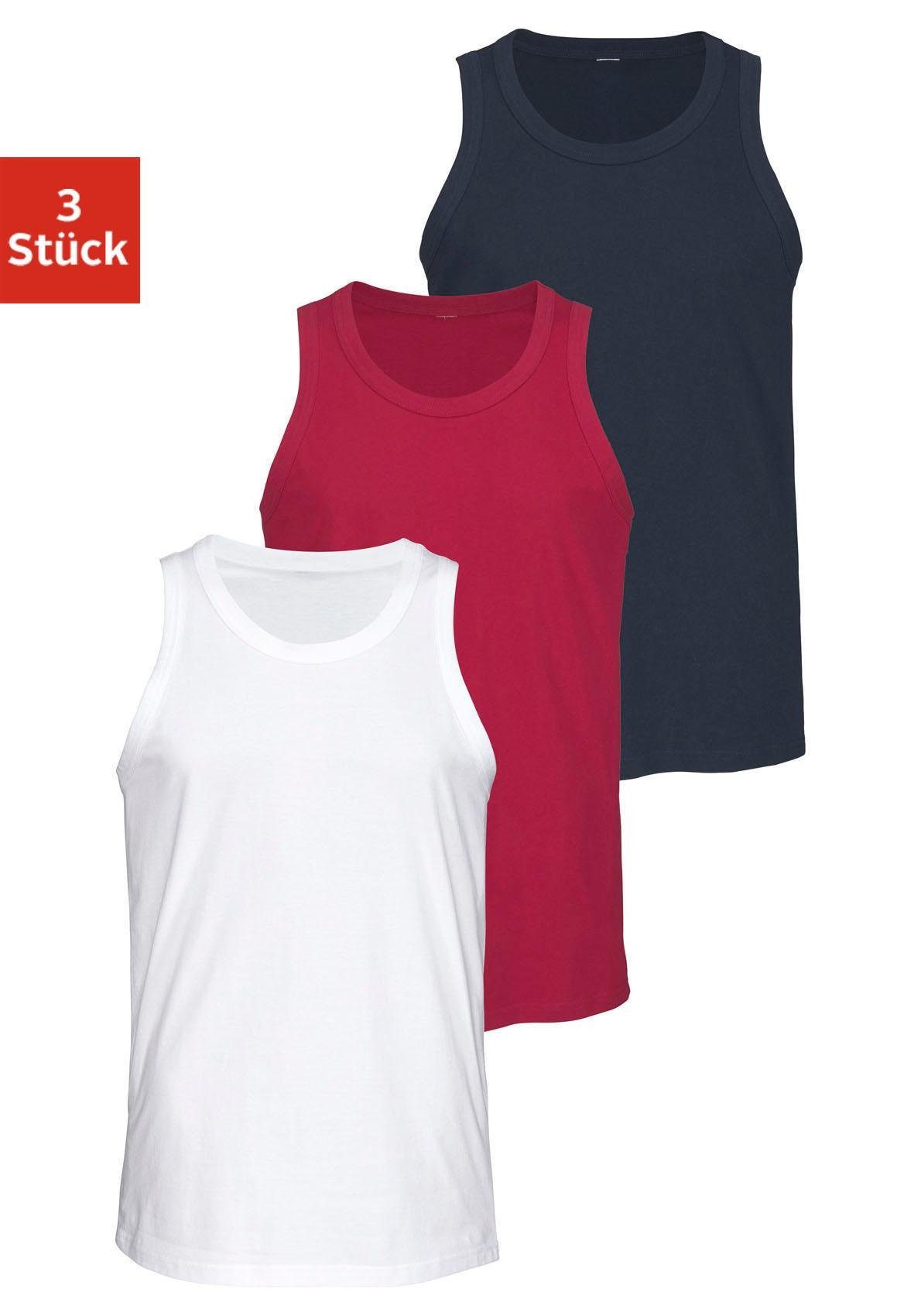 H.I.S Tanktop Onderhemd voor heren met ronde hals van katoen (set, 3-delig)