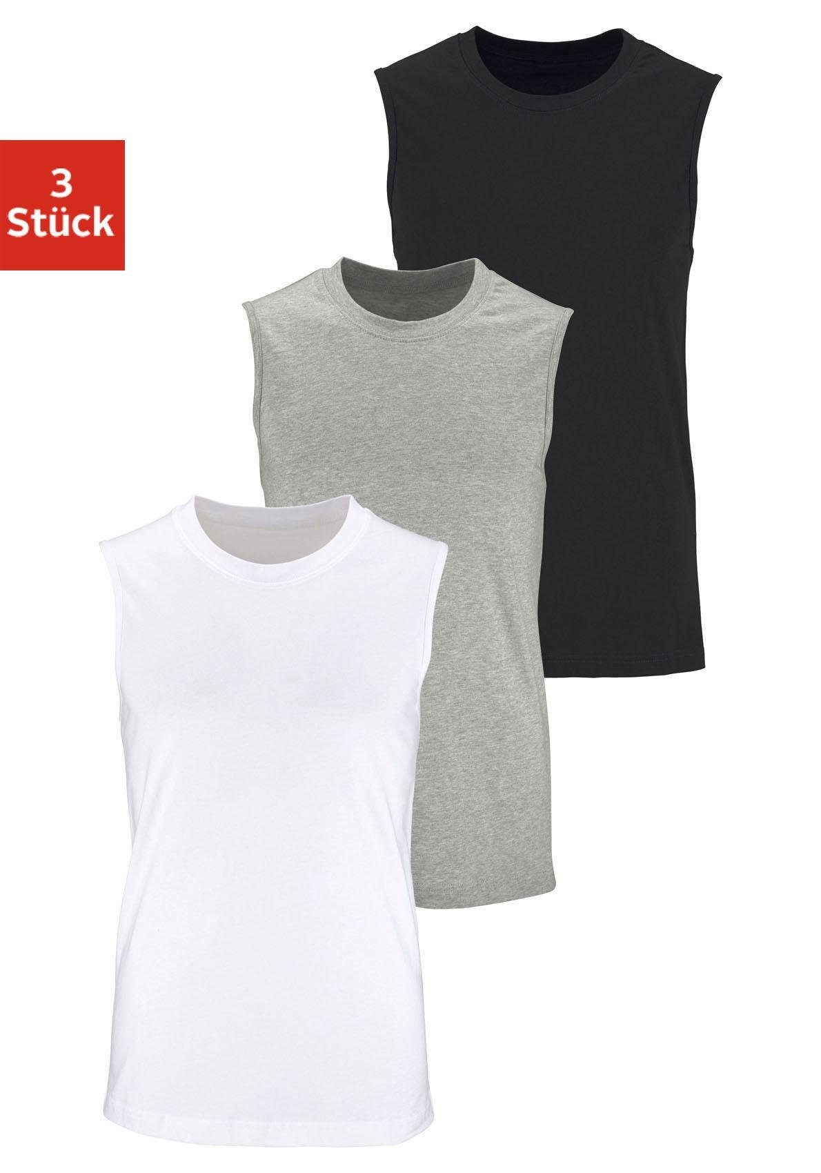H.I.S Muscle-shirt met een ronde hals (set, 3-delig)