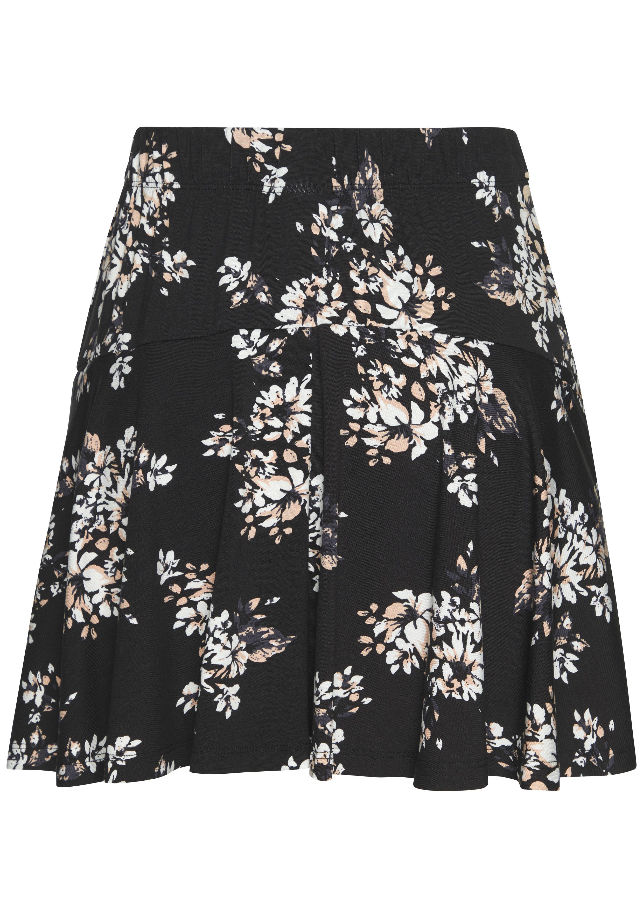 Lascana Broekrok met all-over print, skort, rok (skirt) en korte broek (short), comfortabele tailleband