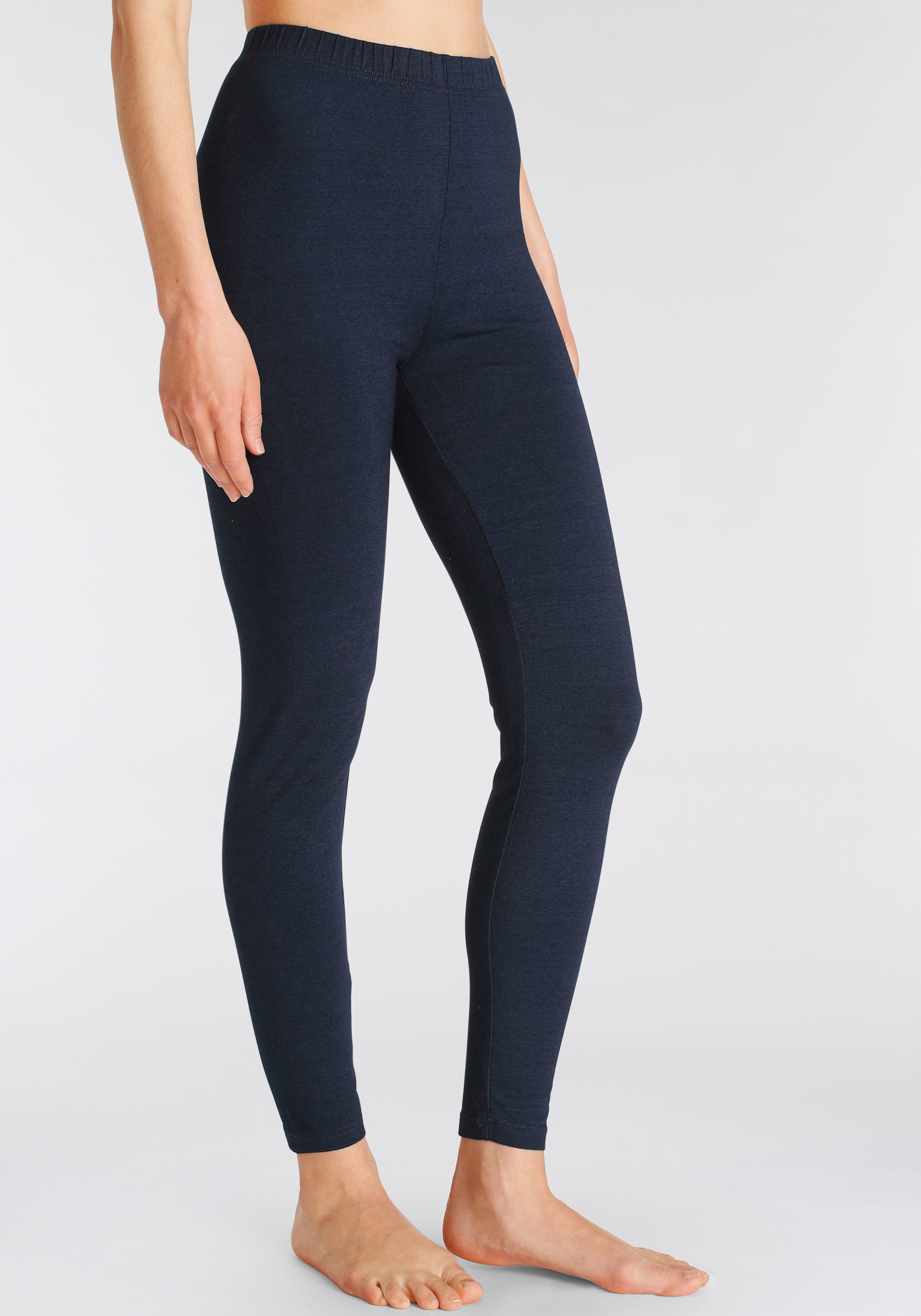 vivance active Legging met rubberen tailleband, loungewear (2-delig, Set van 2)