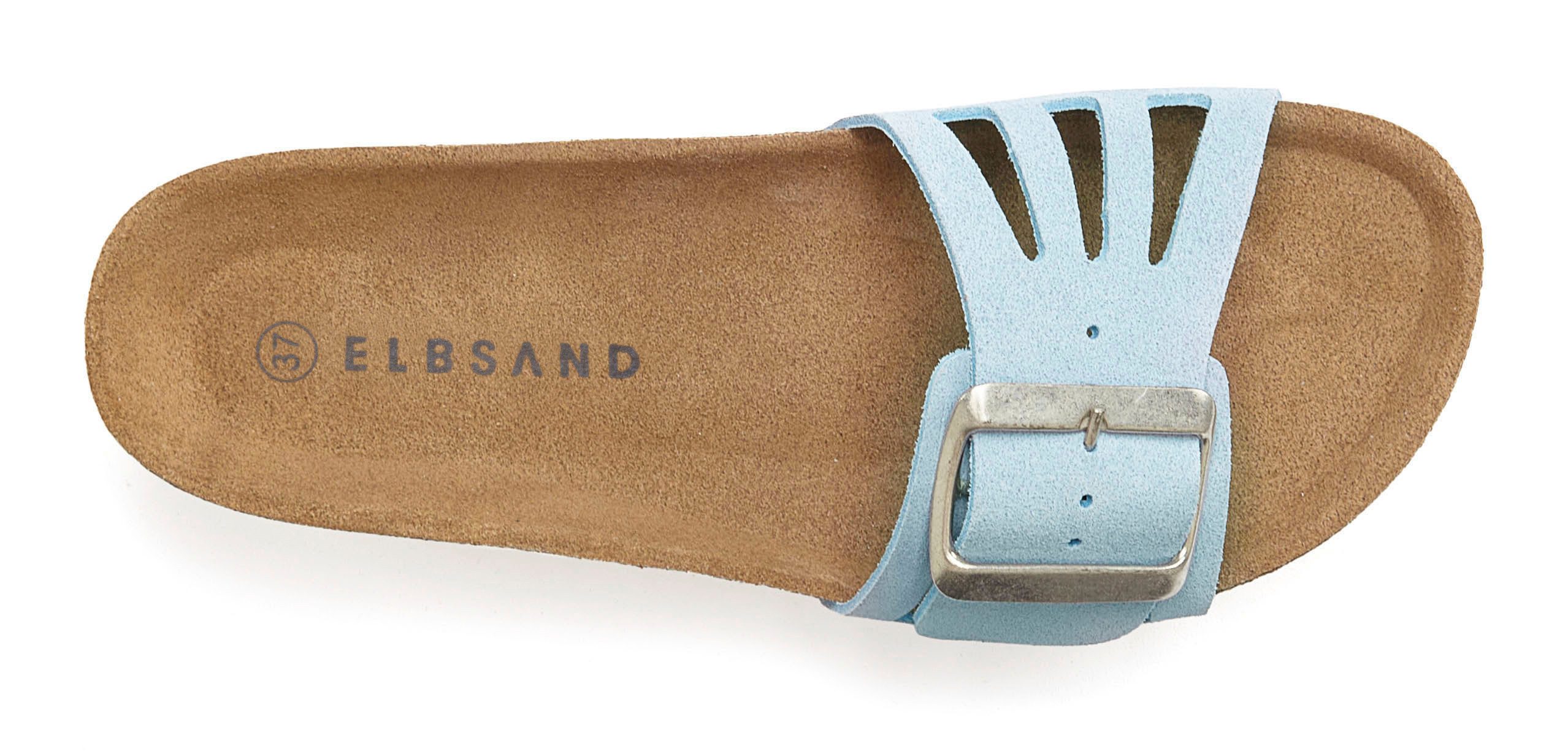 Elbsand Slippers Mule, Sandalen, open schoen van hoogwaardig leer met zacht comfortkurk voetbed