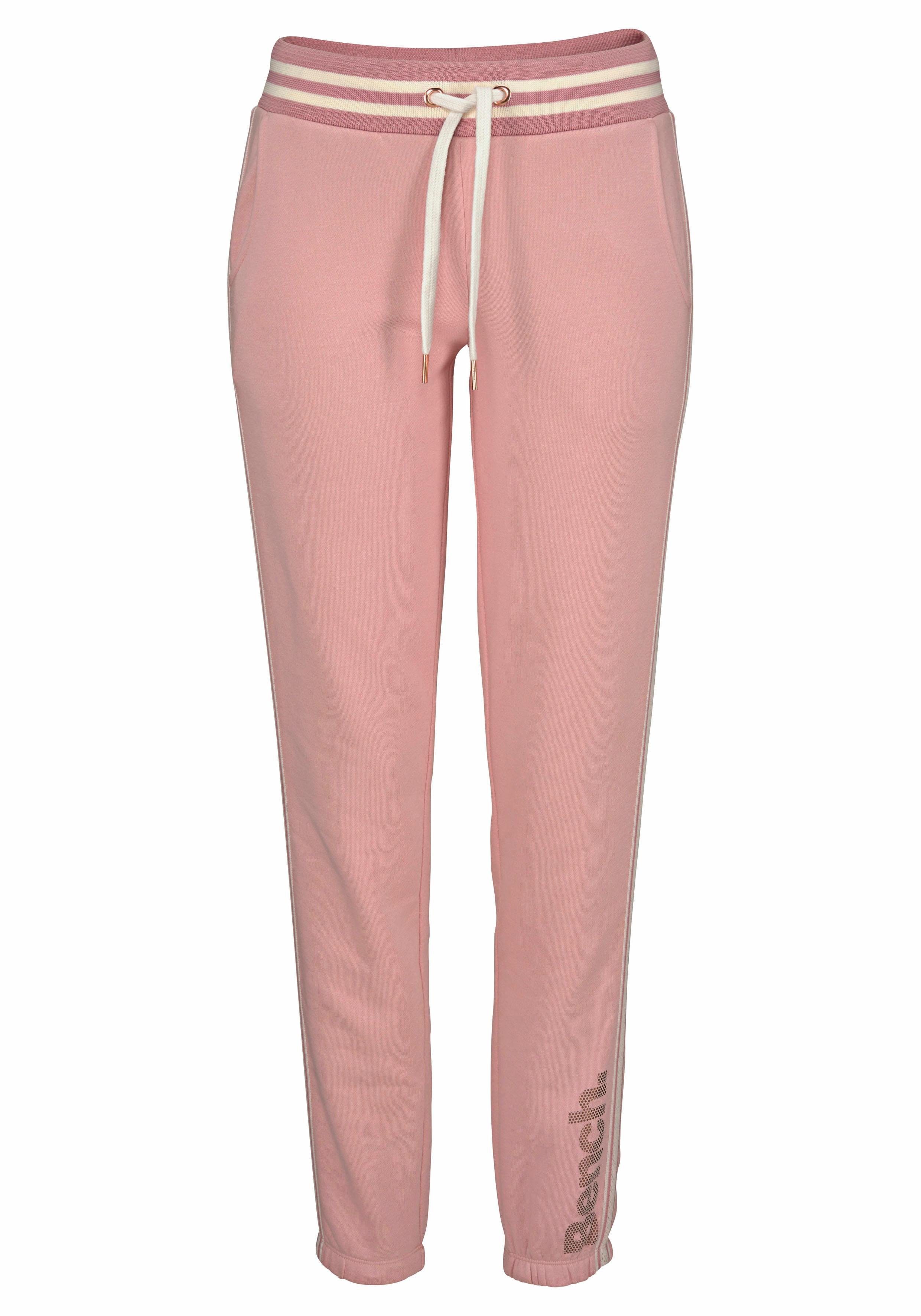 Bench. Relaxbroek met gestreepte tailleband en glansprint, loungewear, loungepak